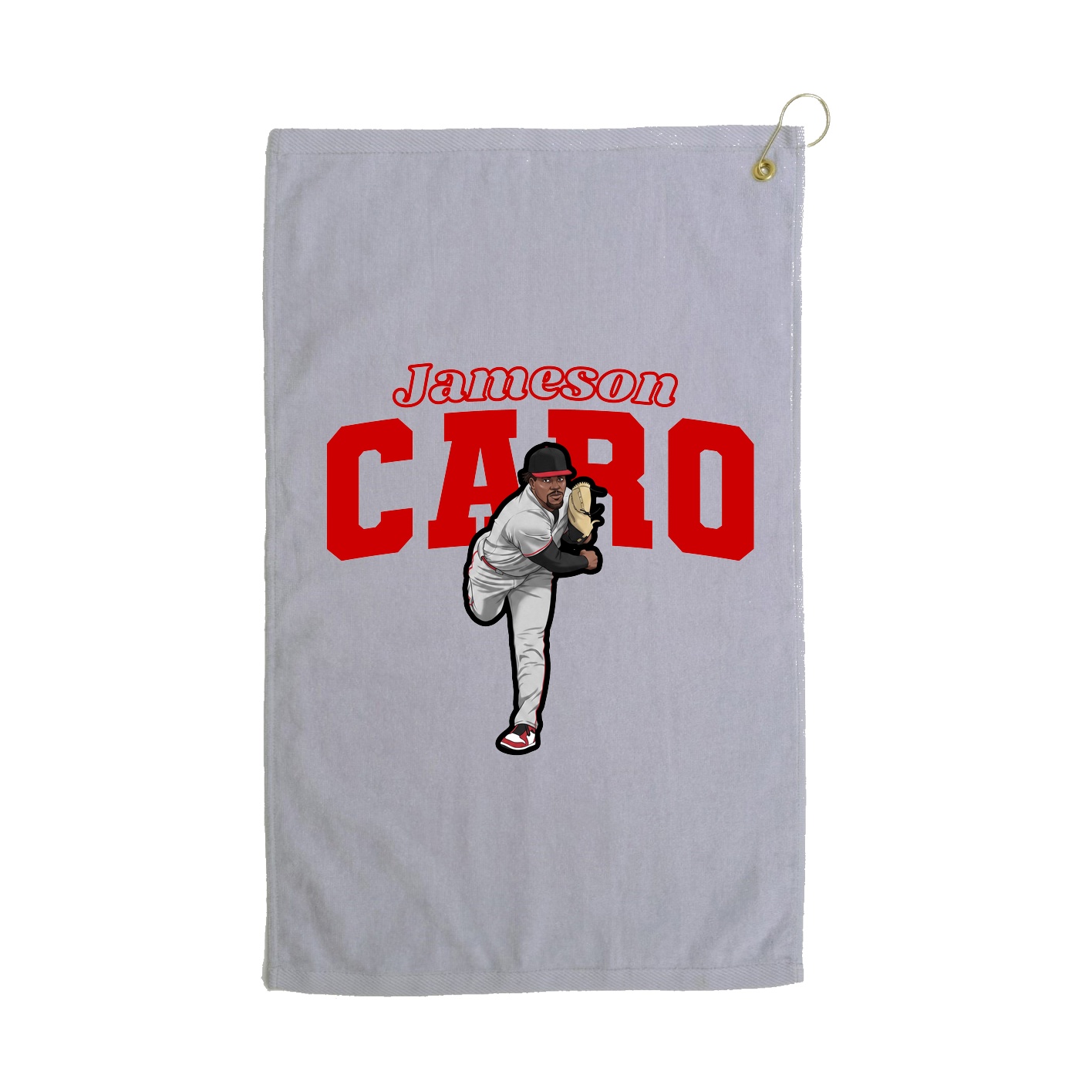 Golf Towel — Name Arch in Grey