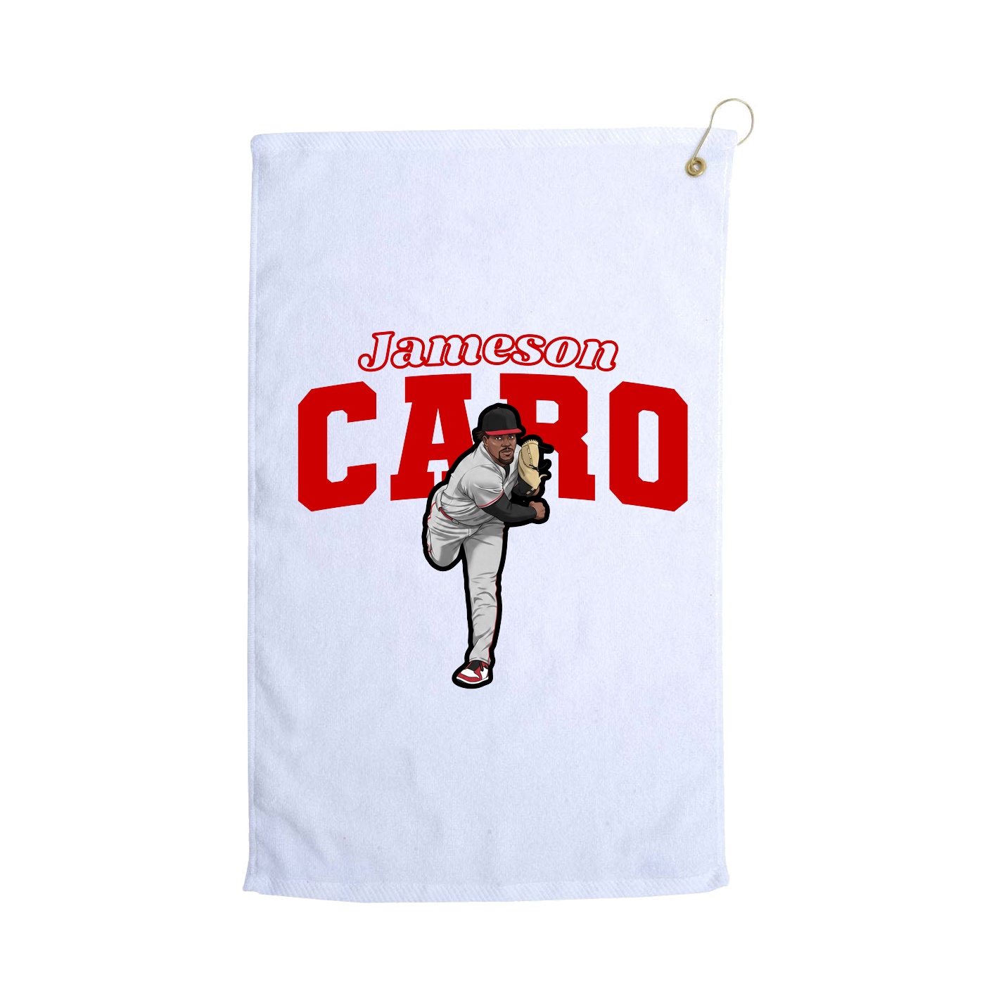 Golf Towel — Name Arch in White