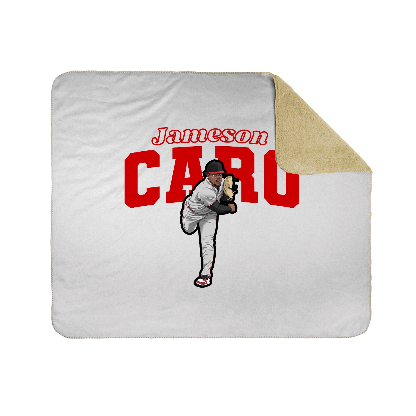 Throw Blanket — Name Arch in White