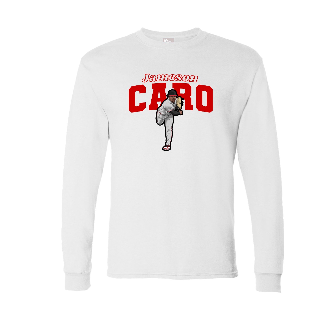 Long Sleeve Tee — Name Arch in White