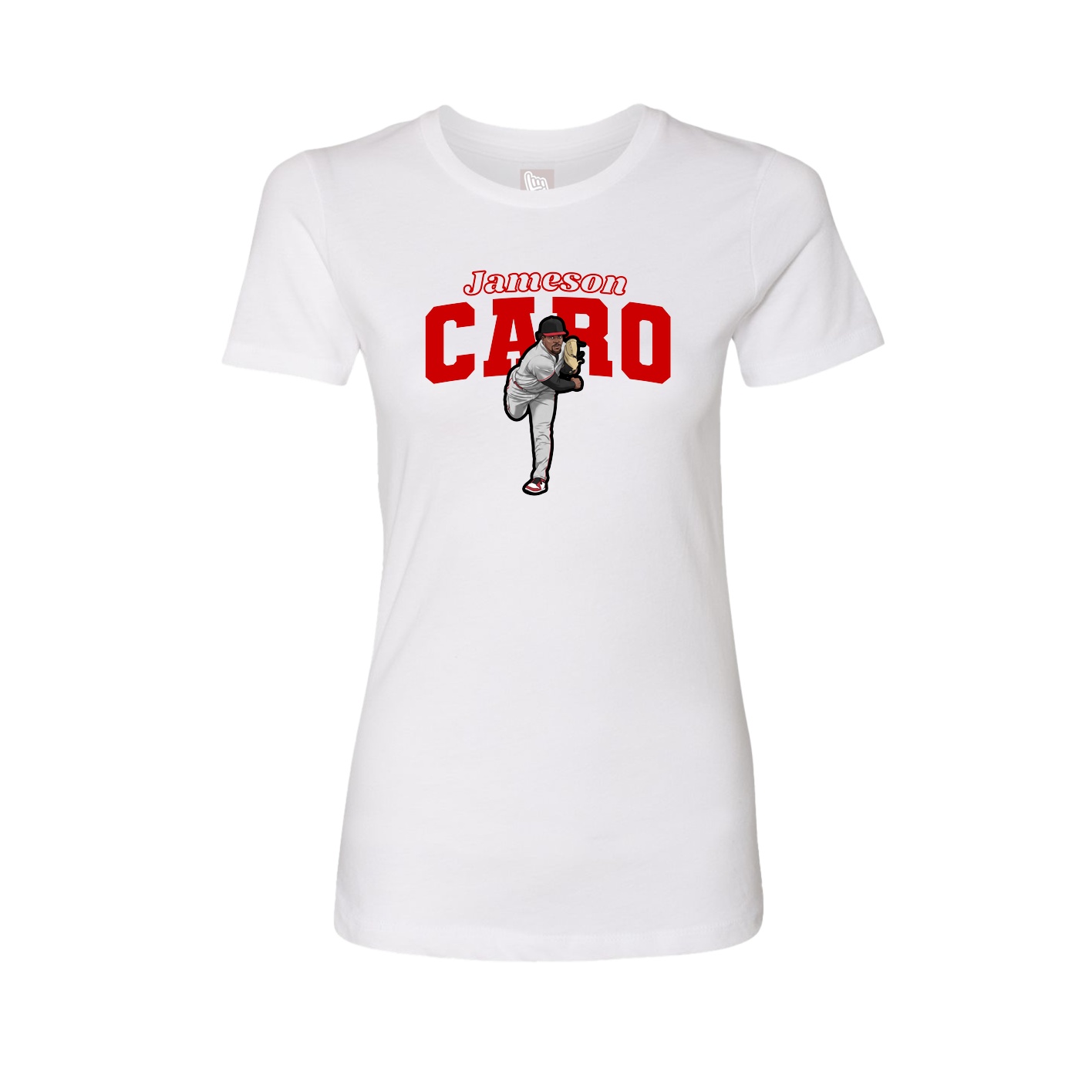 Womens Tee — Name Arch in White