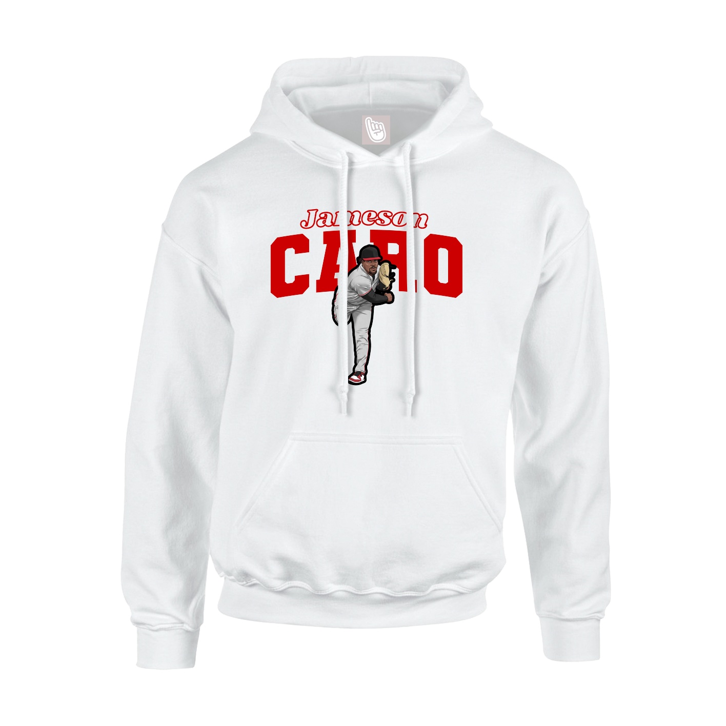 Youth Hoodie — Name Arch in White