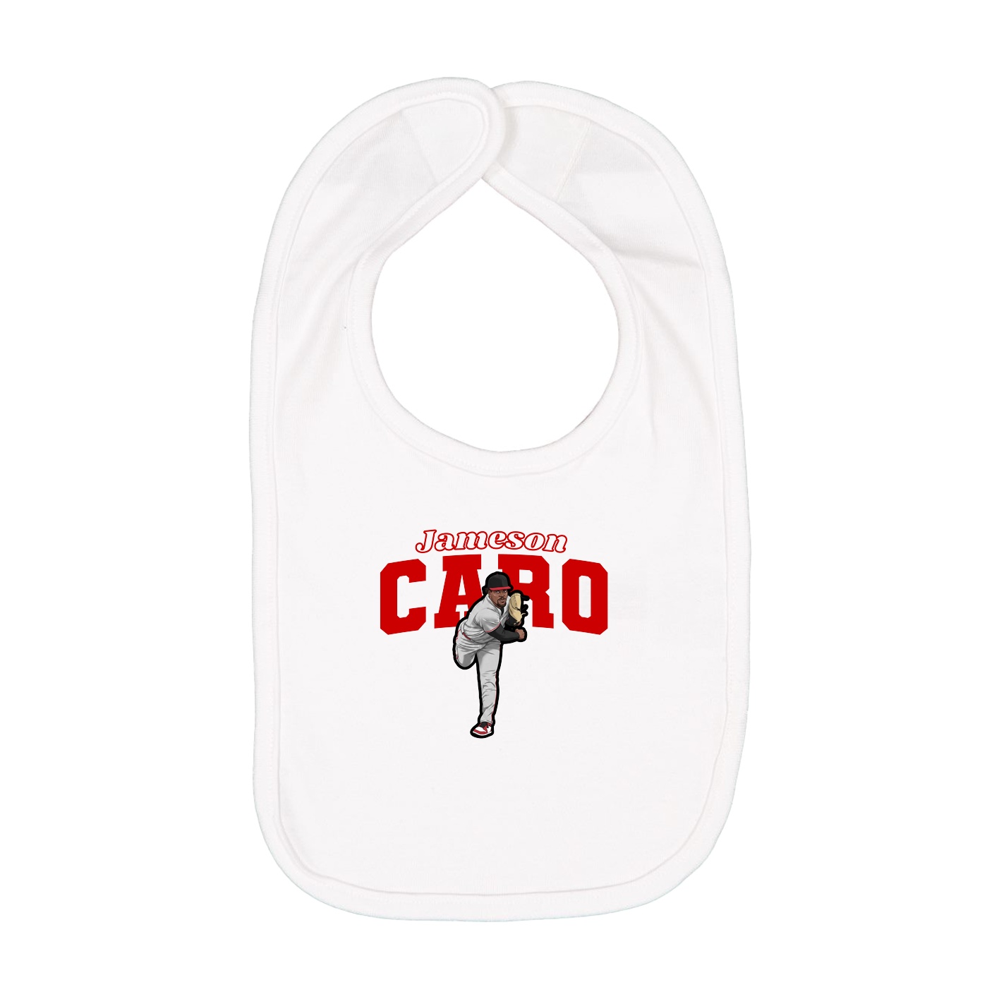 Infant Bib — Name Arch in White