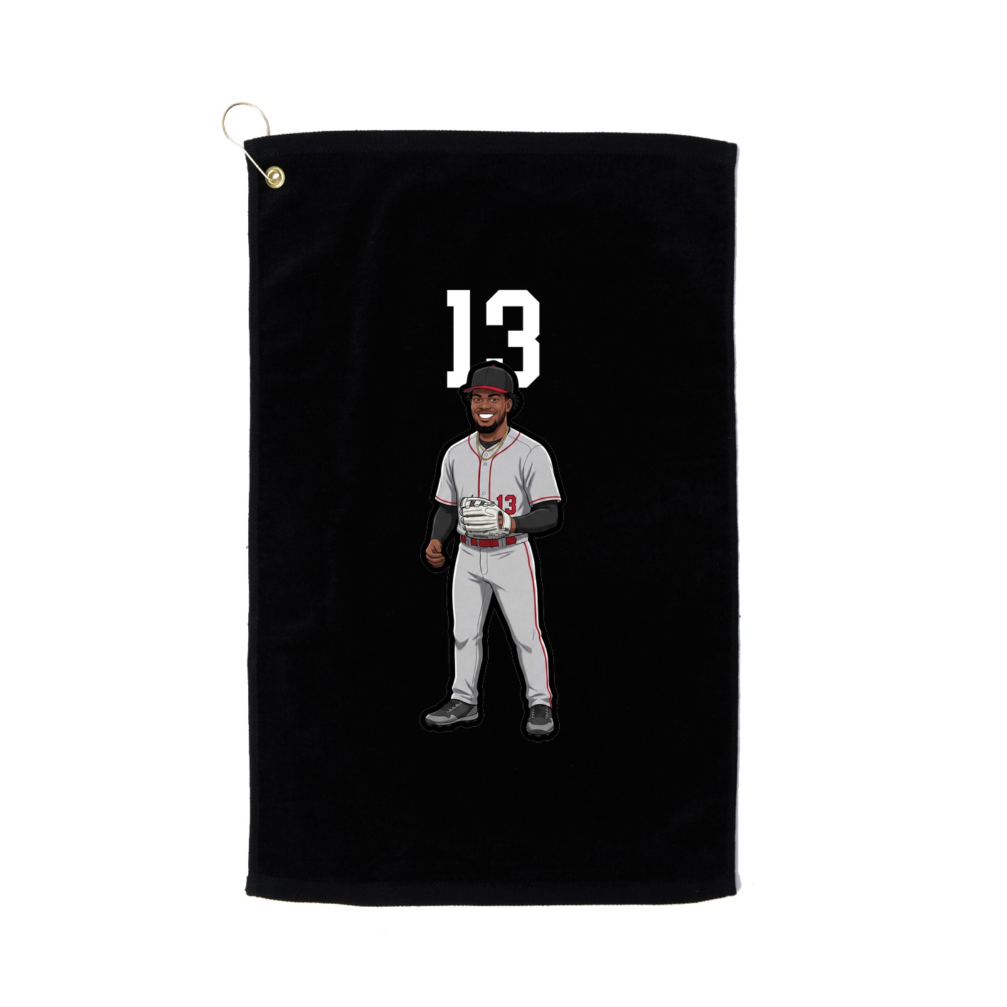 Golf Towel — Number Top in Black