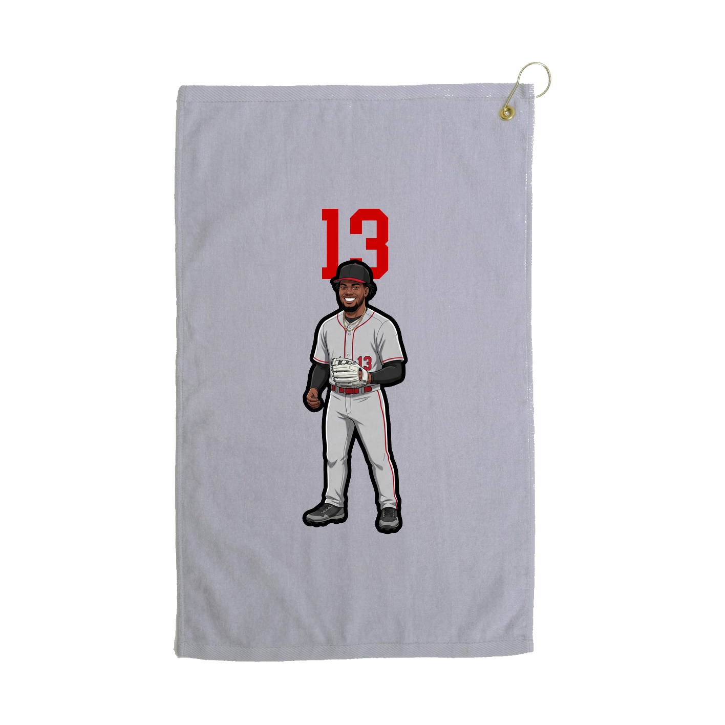 Golf Towel — Number Top in Grey
