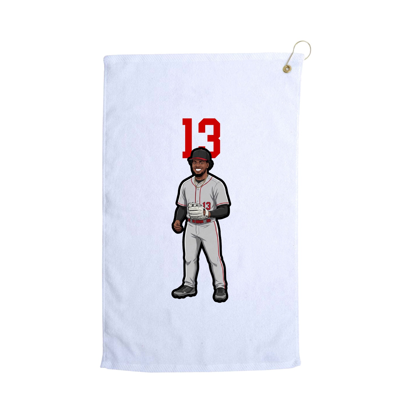 Golf Towel — Number Top in White