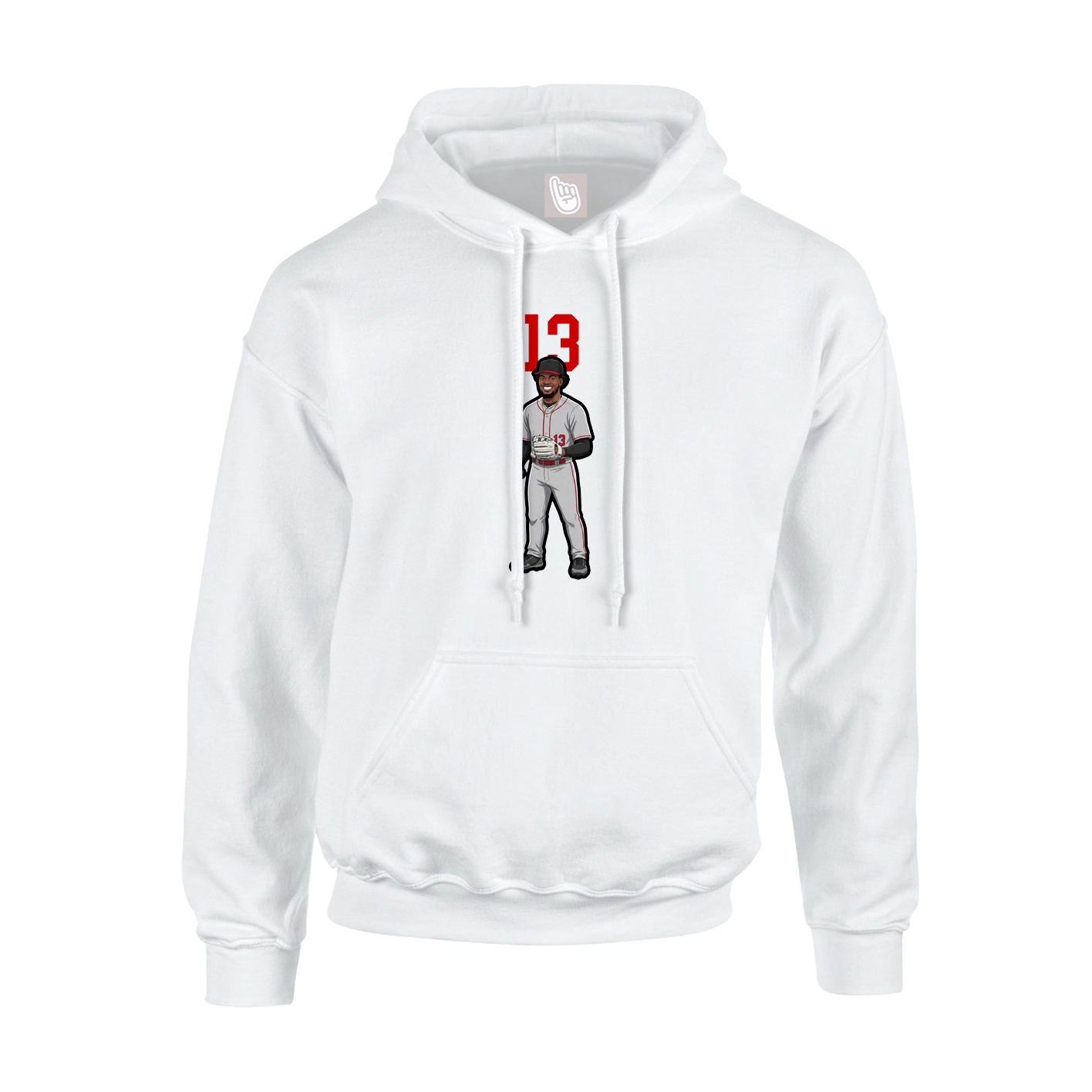 Youth Hoodie — Number Top in White