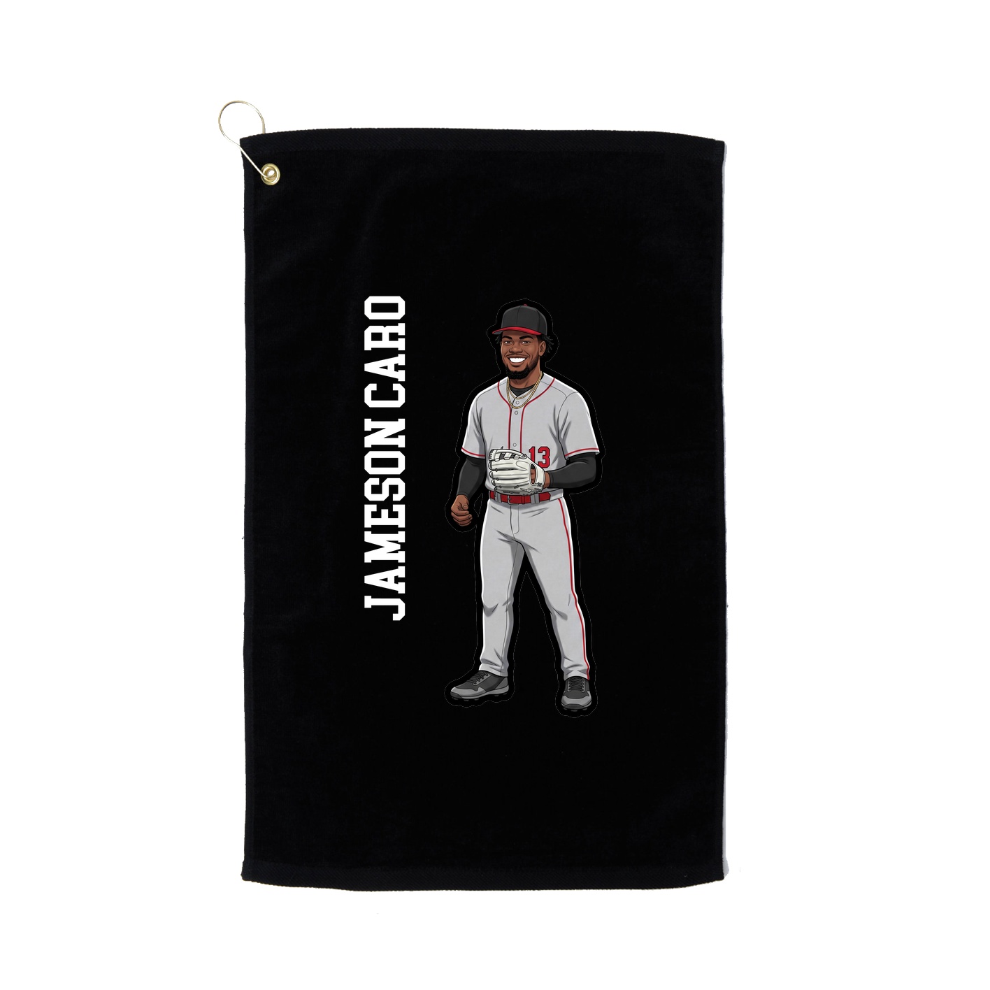 Golf Towel — Name Vertical in Black