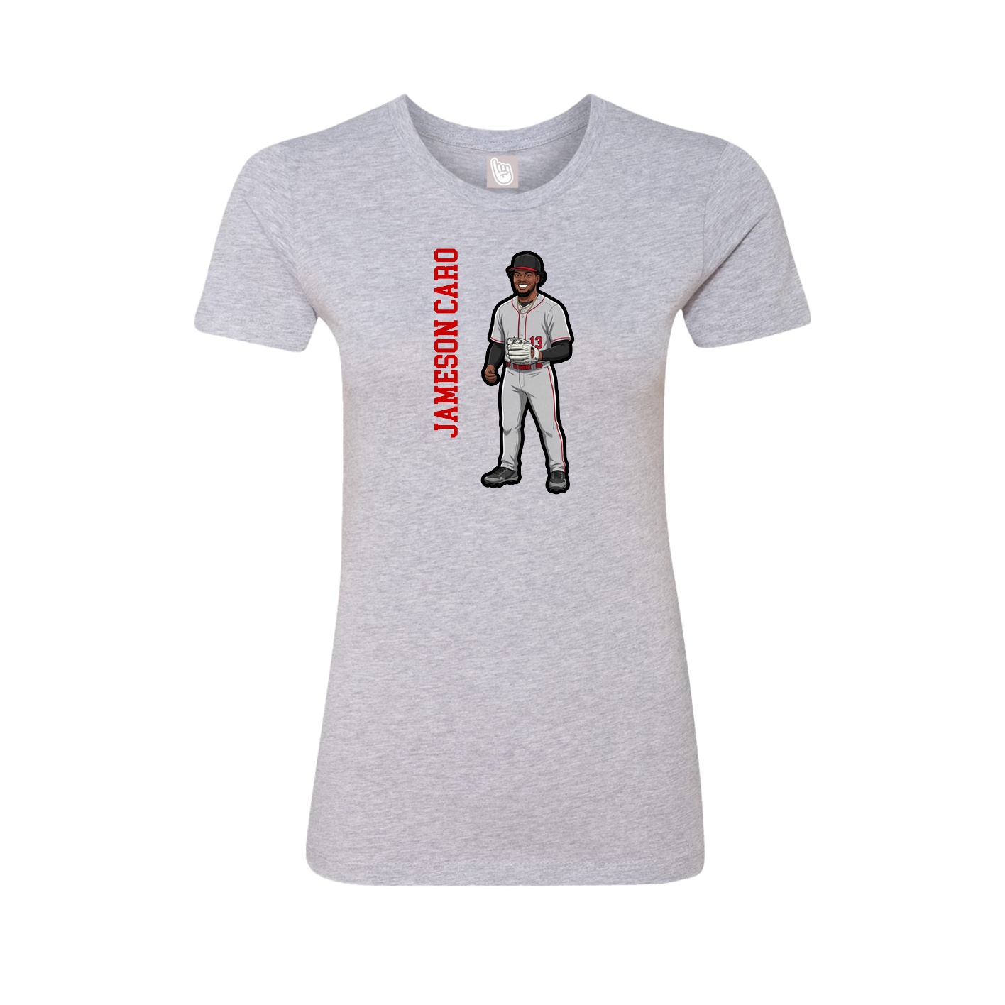 Womens Tee — Name Vertical in Grey