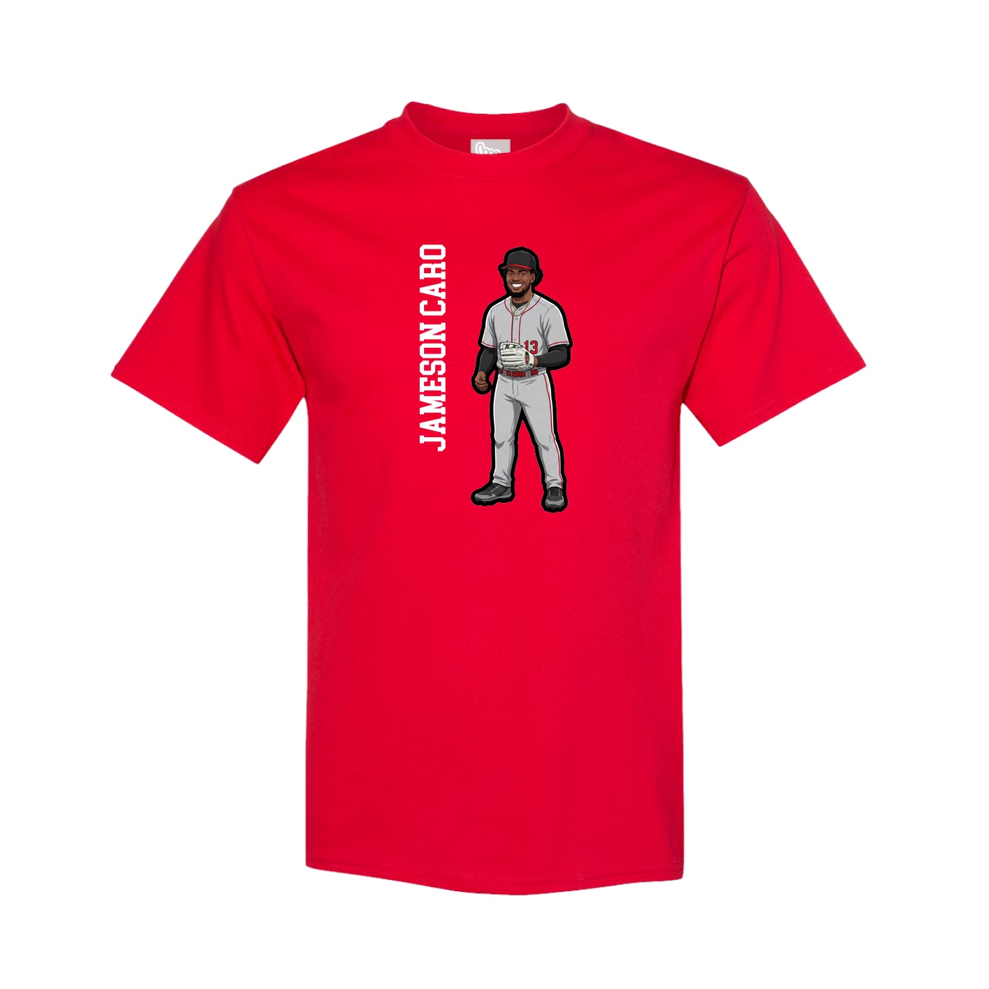 Youth Tee — Name Vertical in Red