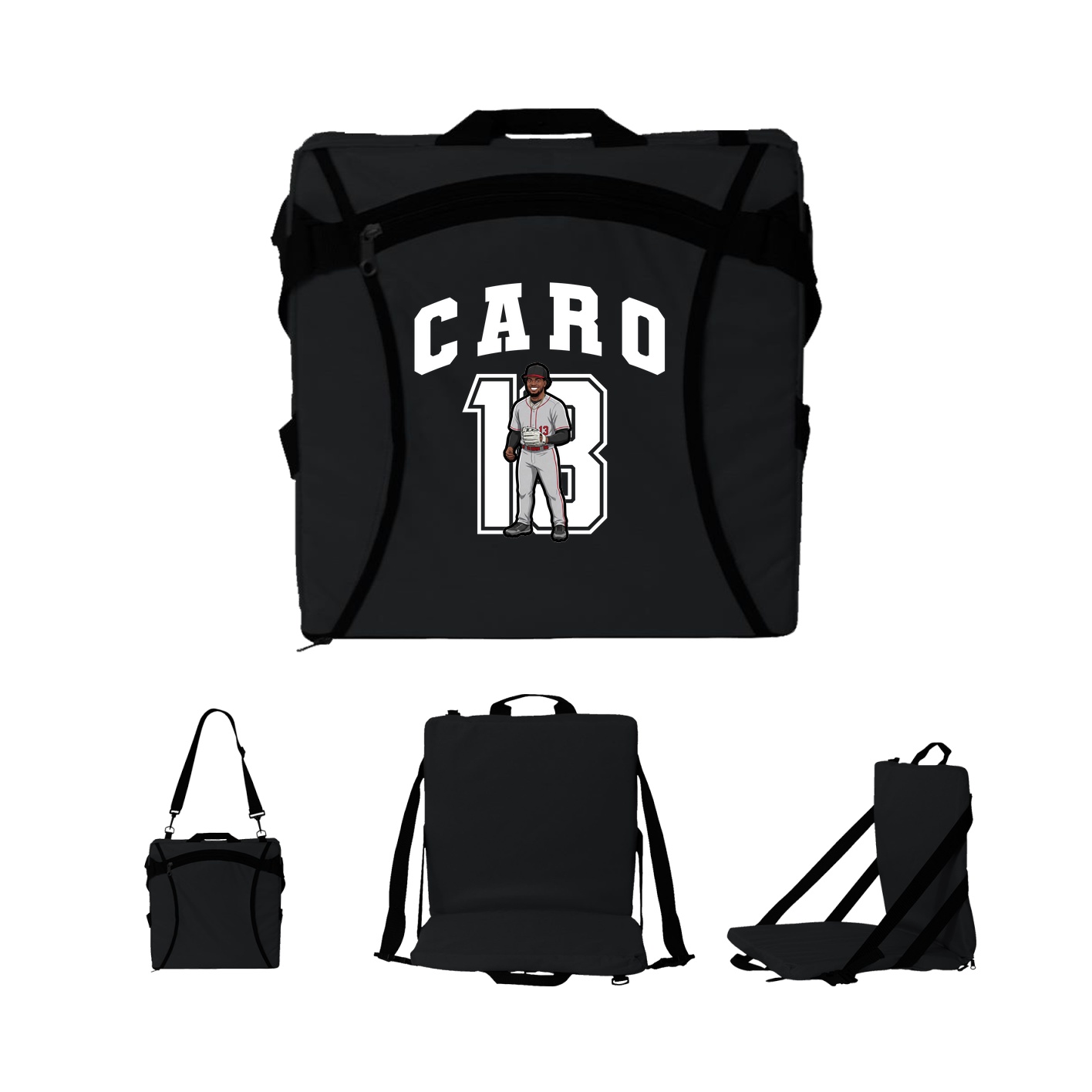 Folding Stadium Seat — Number in Black