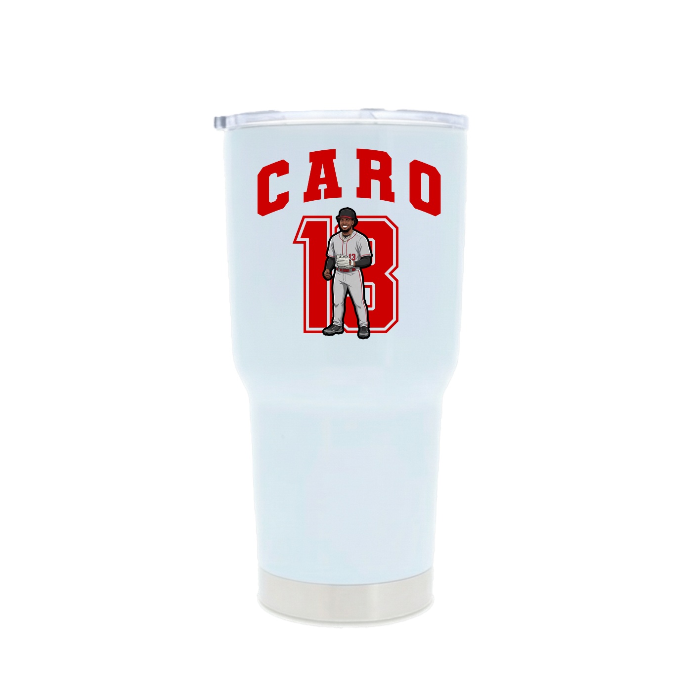 30oz Stainless Steel Tumbler — Number in White