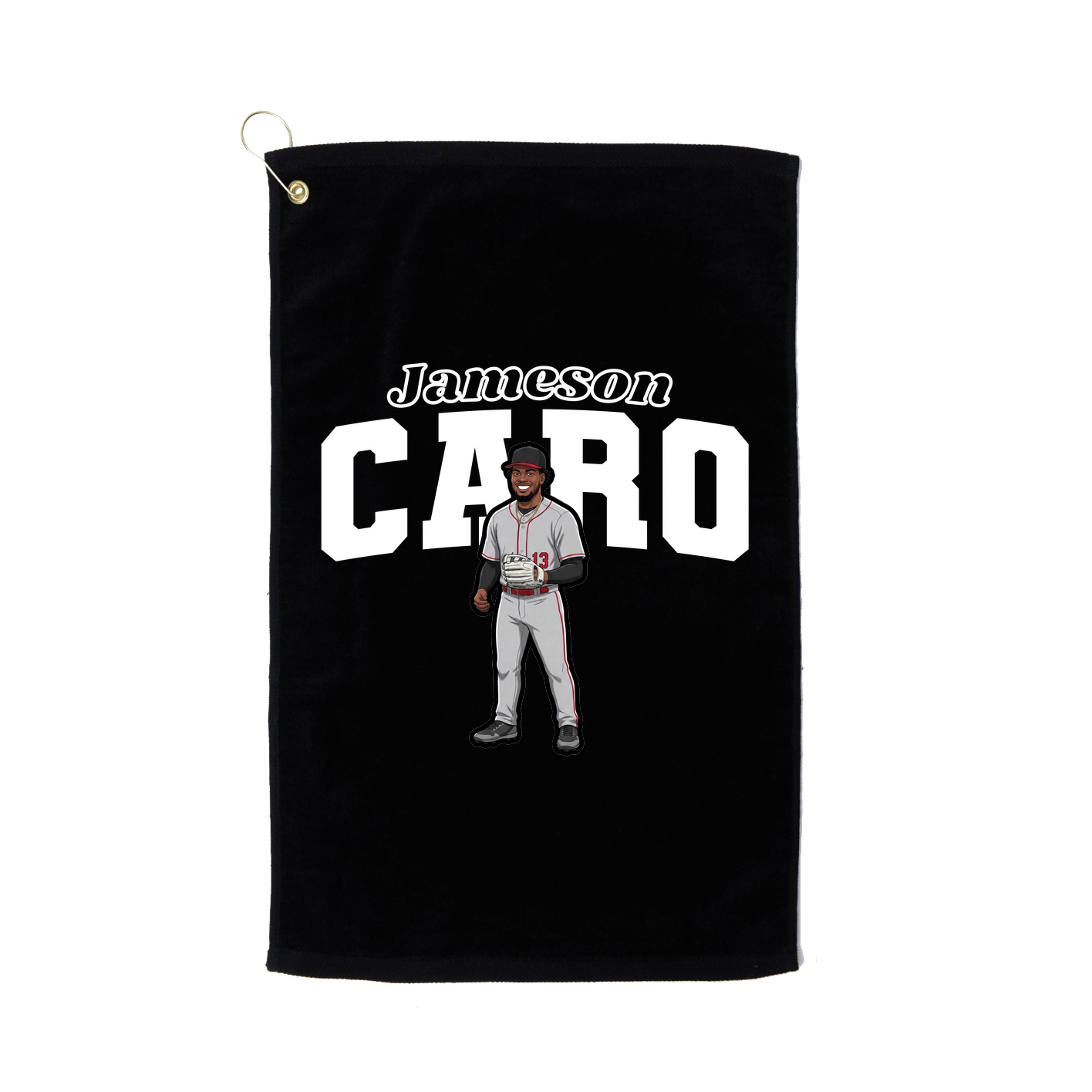 Golf Towel — Name Arch in Black