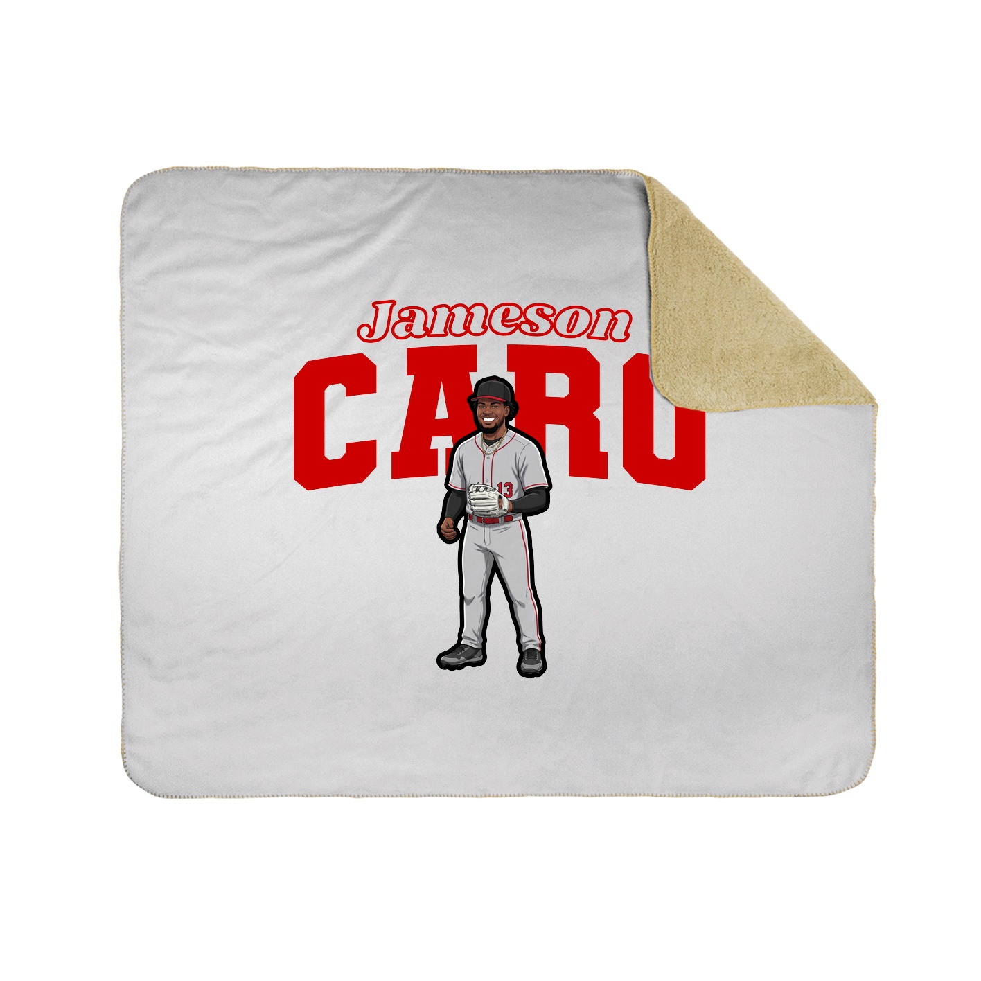 Throw Blanket — Name Arch in White