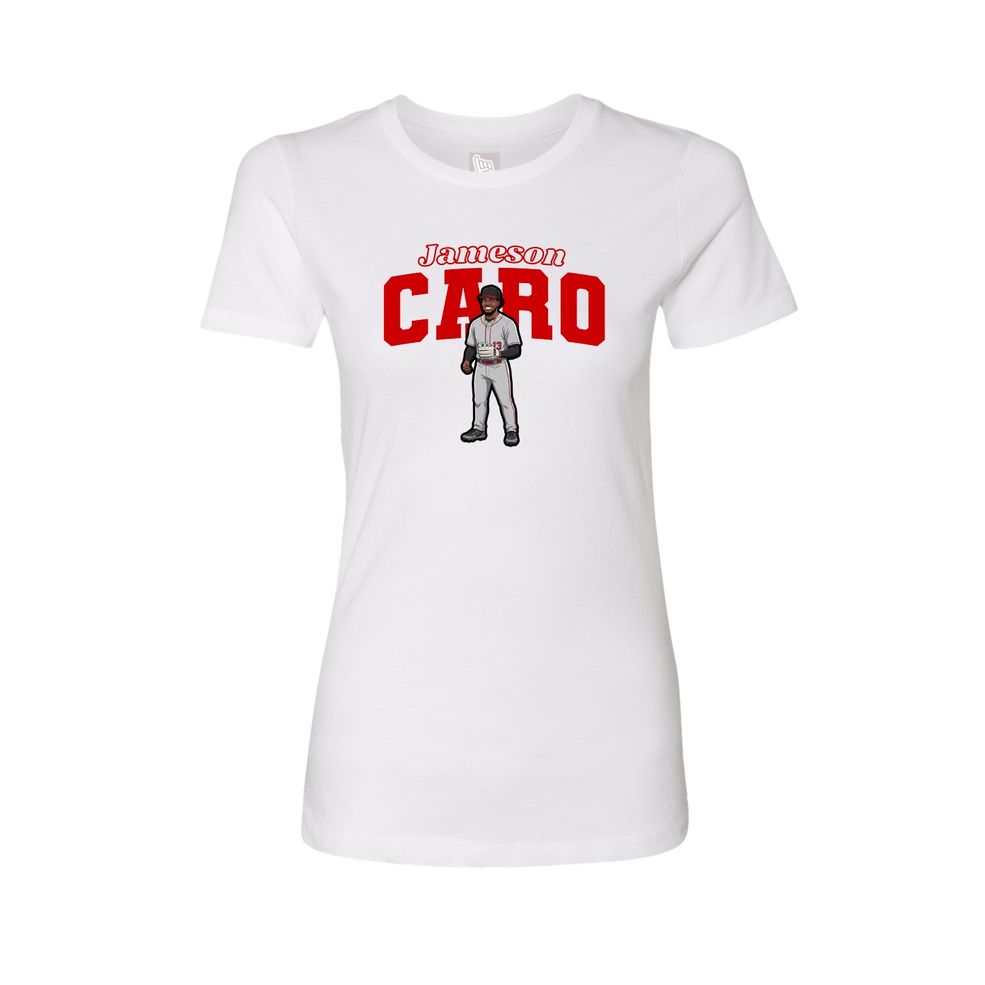 Womens Tee — Name Arch in White