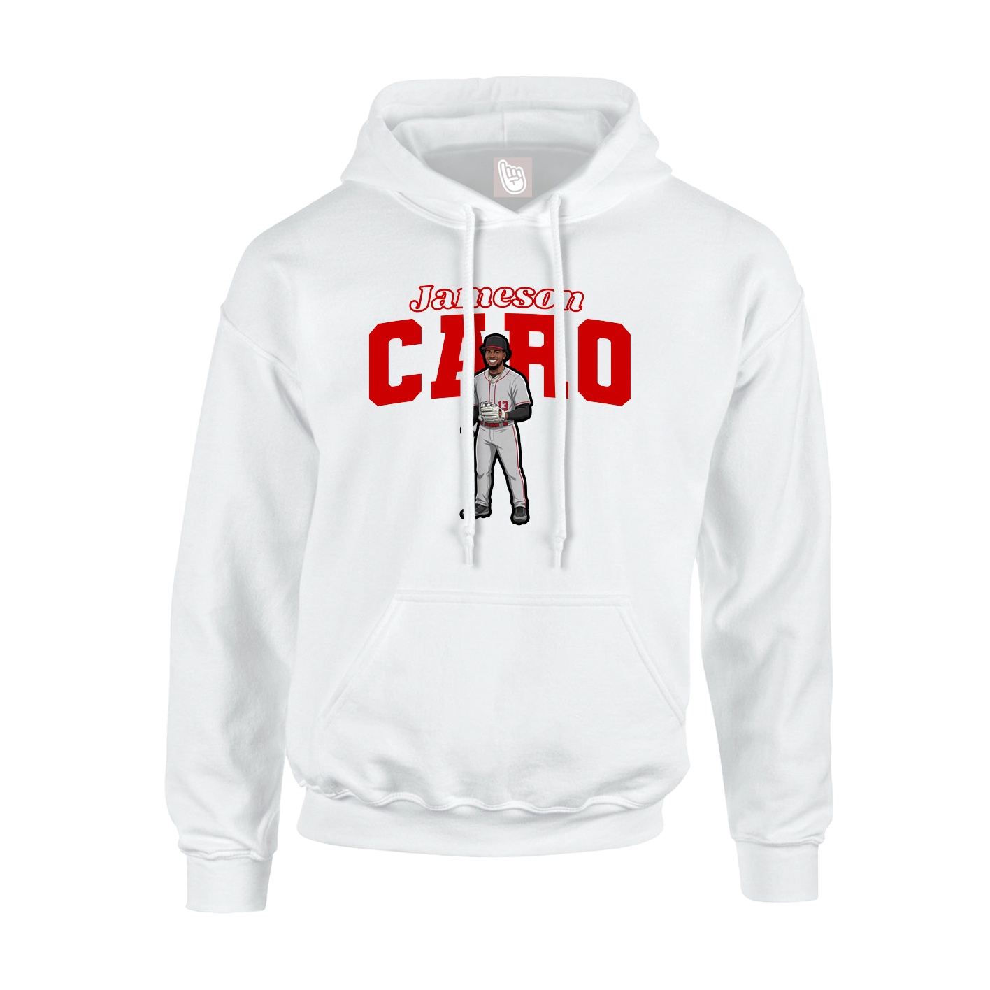 Youth Hoodie — Name Arch in White