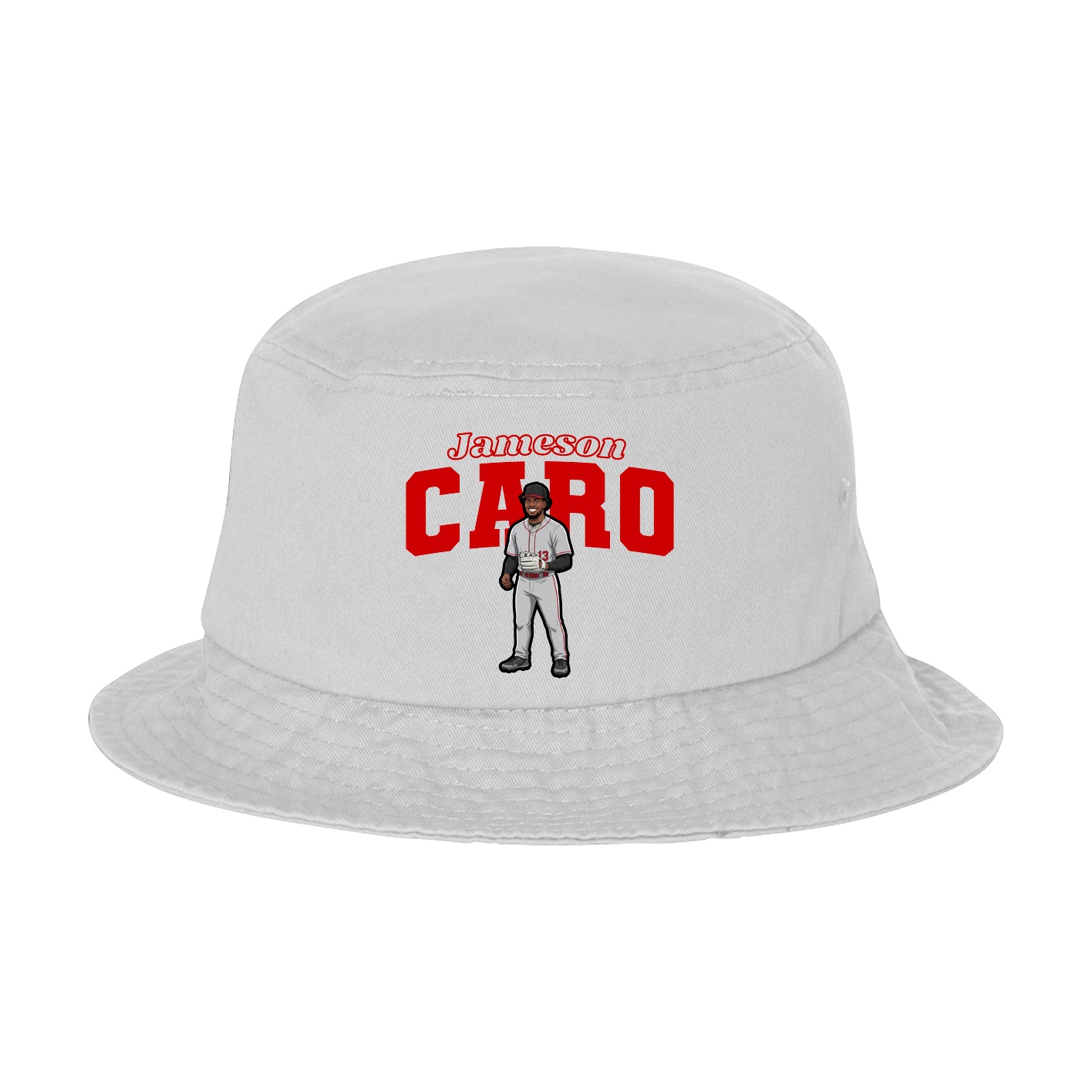 Bucket Cap — Name Arch in White
