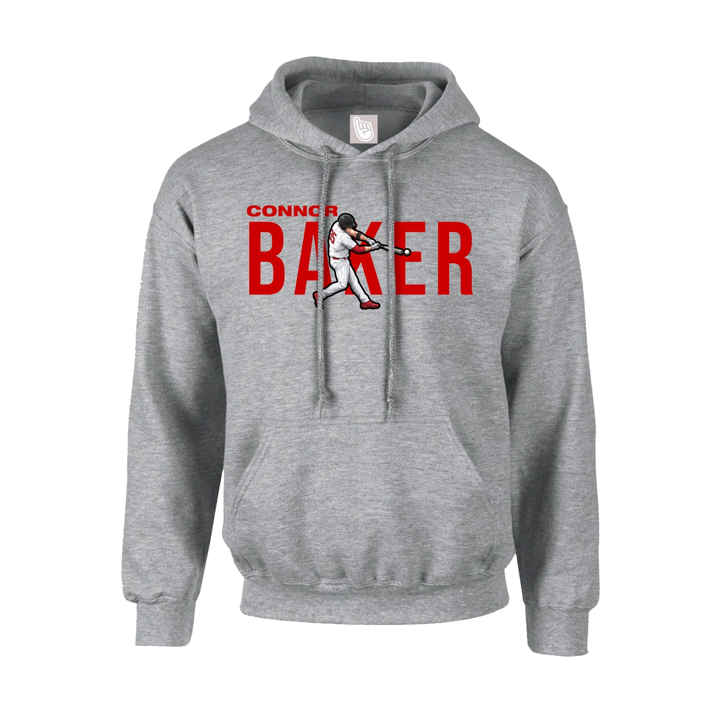 Youth Hoodie — Player Name in Grey