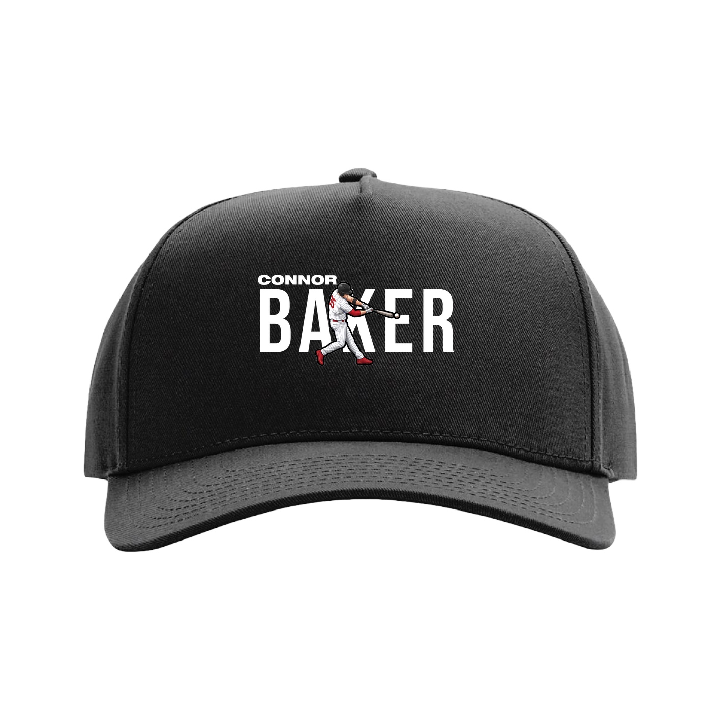 Full Fabric Five-Panel Champ Cap — Player Name in Black