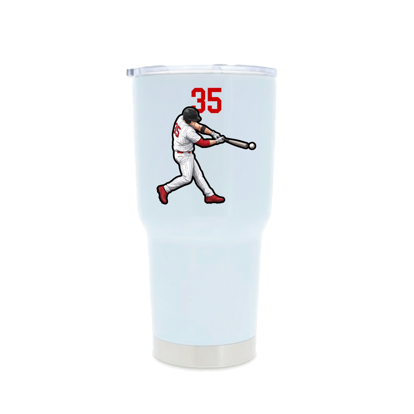 30oz Stainless Steel Tumbler — Number Top in White