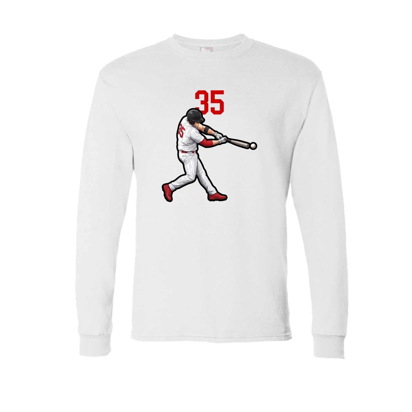 Long Sleeve Tee — Number Top in White
