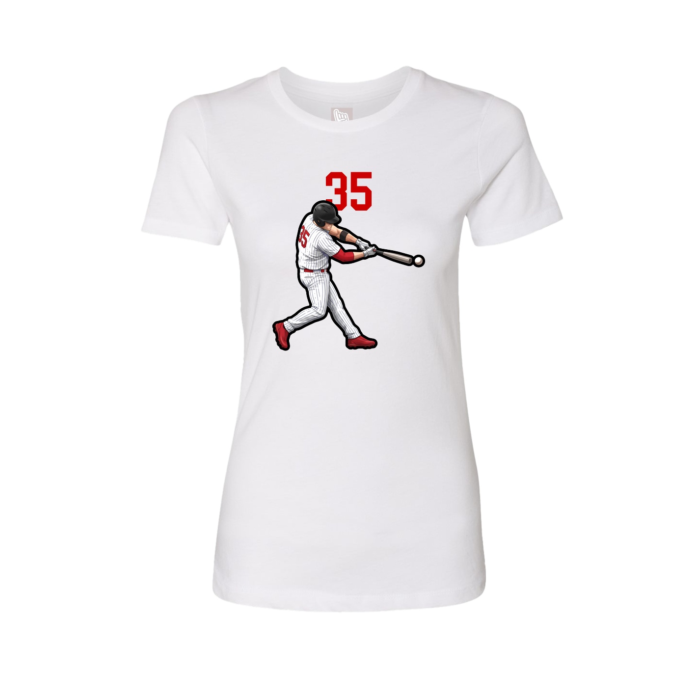 Fitted Women's Tee — Number Top in White
