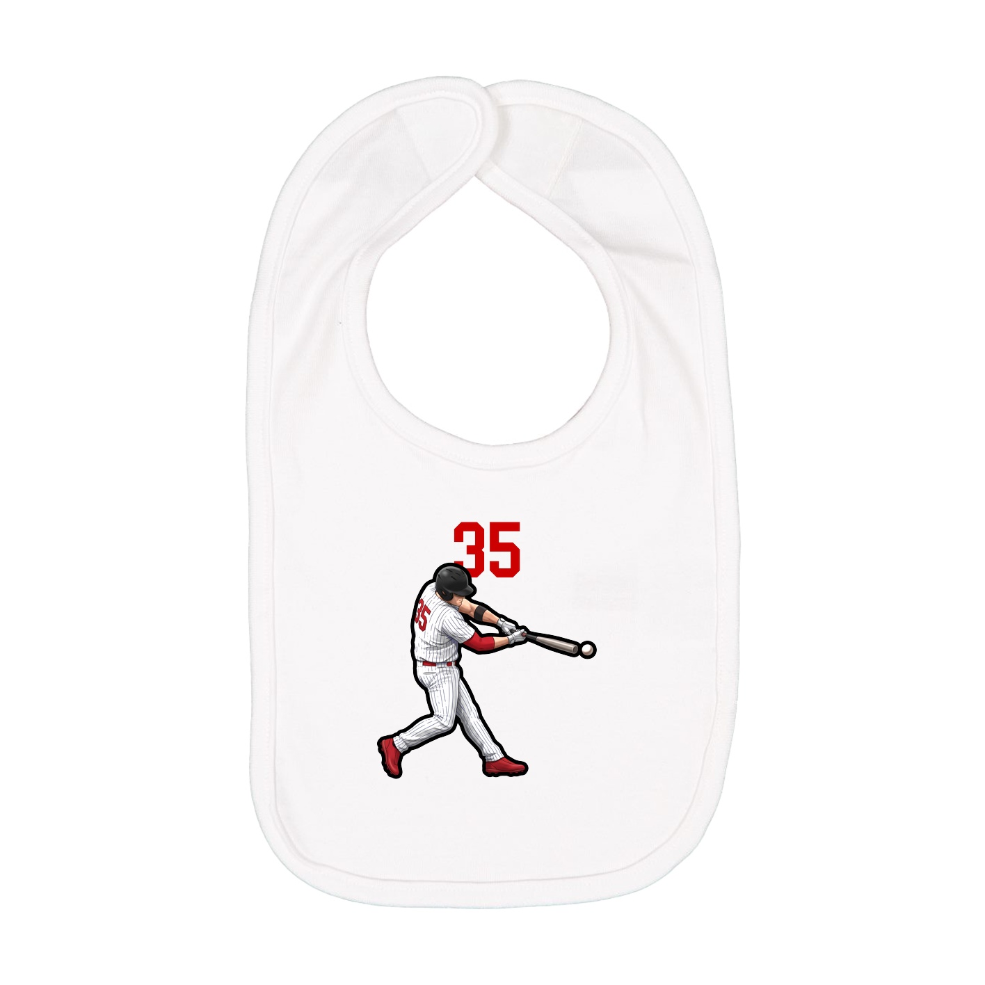 Infant Bib — Number Top in White