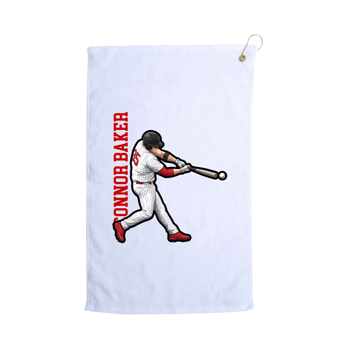 Golf Towel — Name Vertical in White