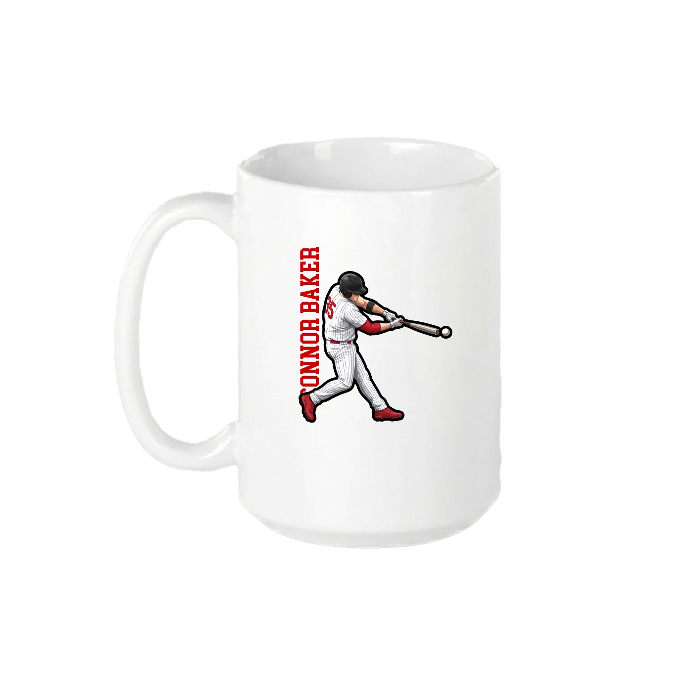 15oz Coffee Mug — Name Vertical in White