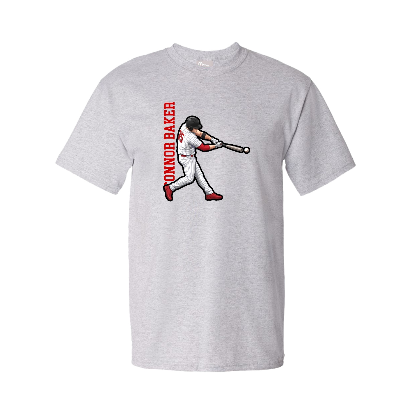 Youth Tee — Name Vertical in Grey