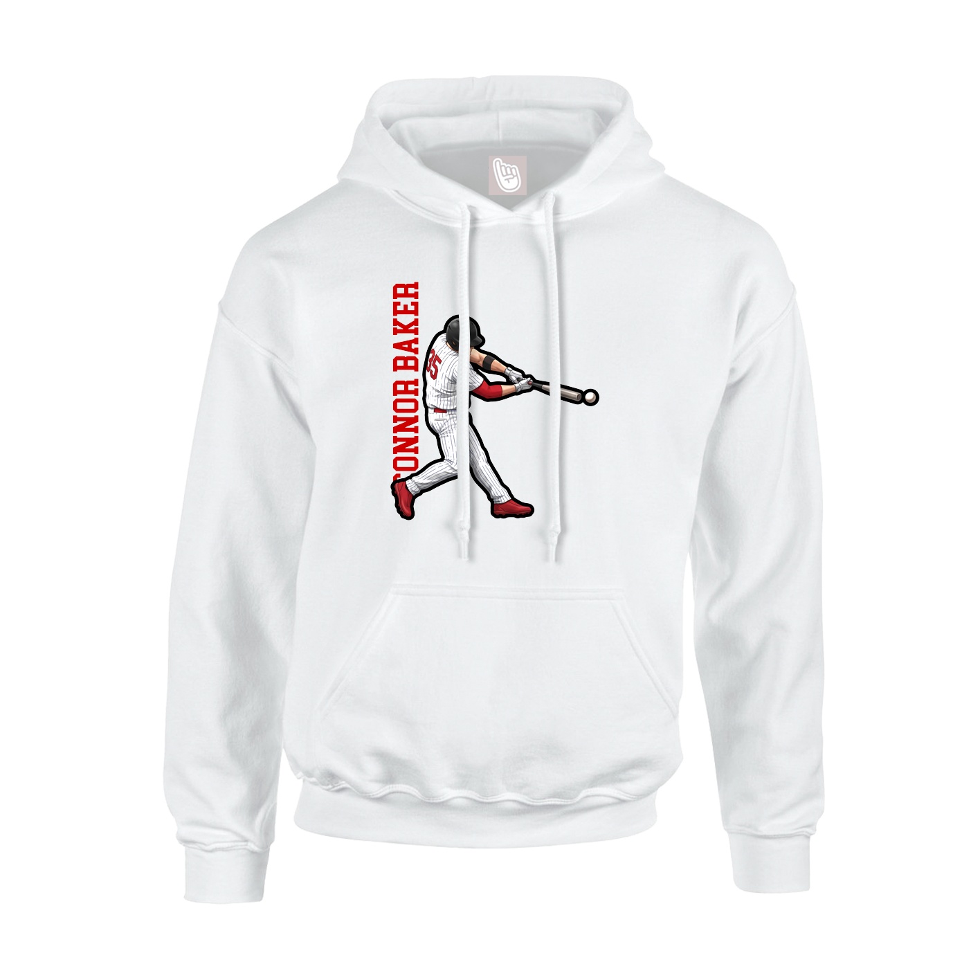 Youth Hoodie — Name Vertical in White