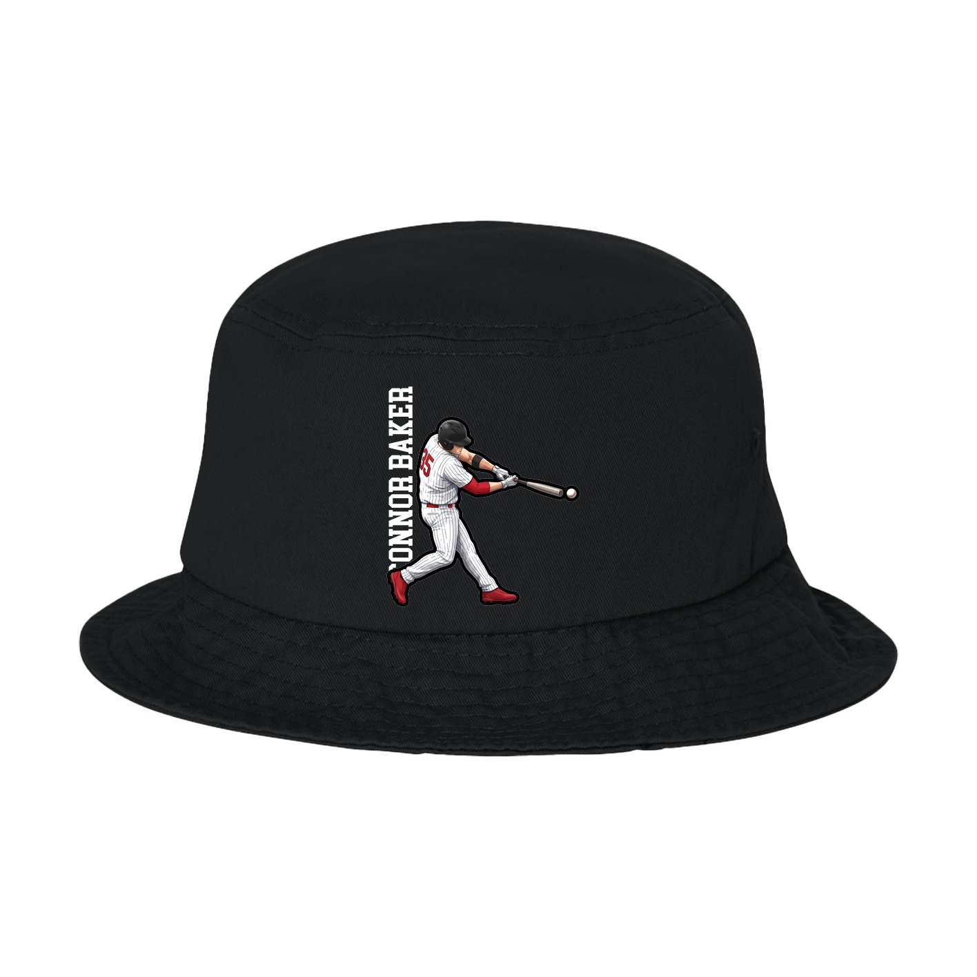Bucket Cap — Name Vertical in Black