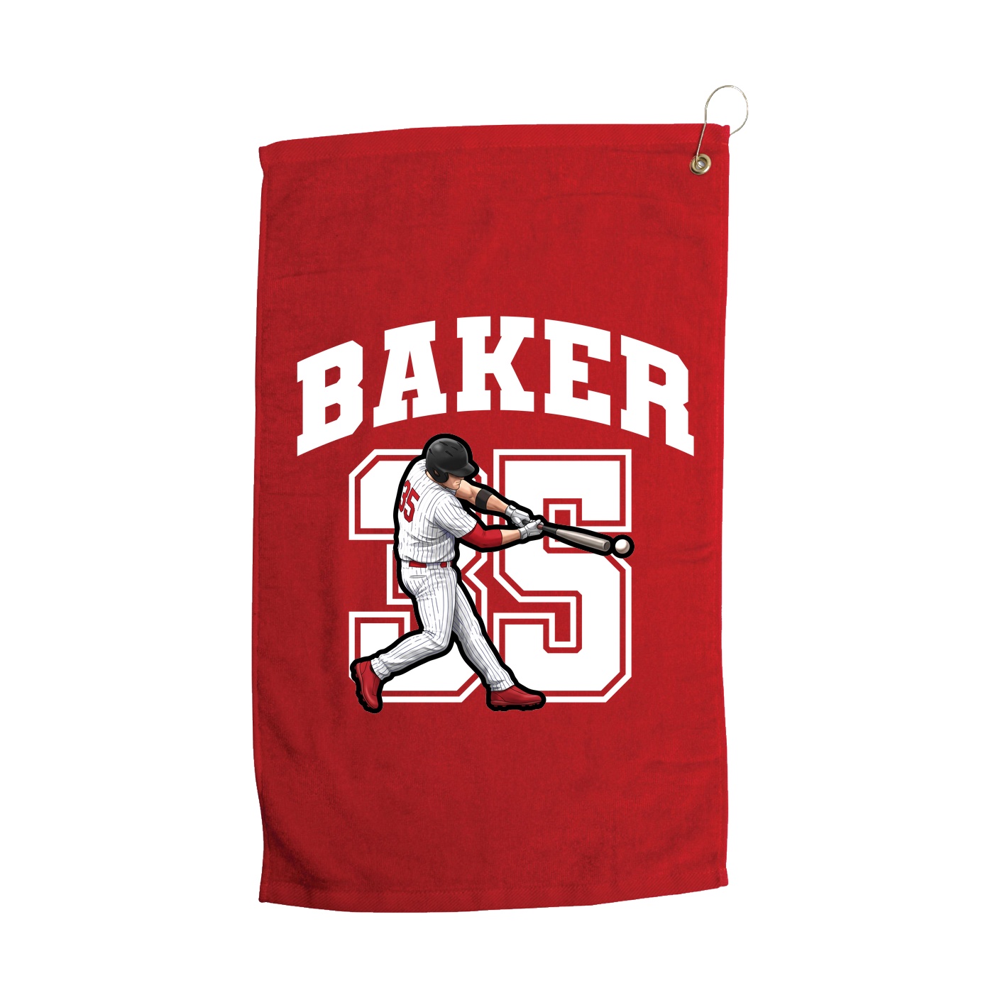 Golf Towel — Number in Red