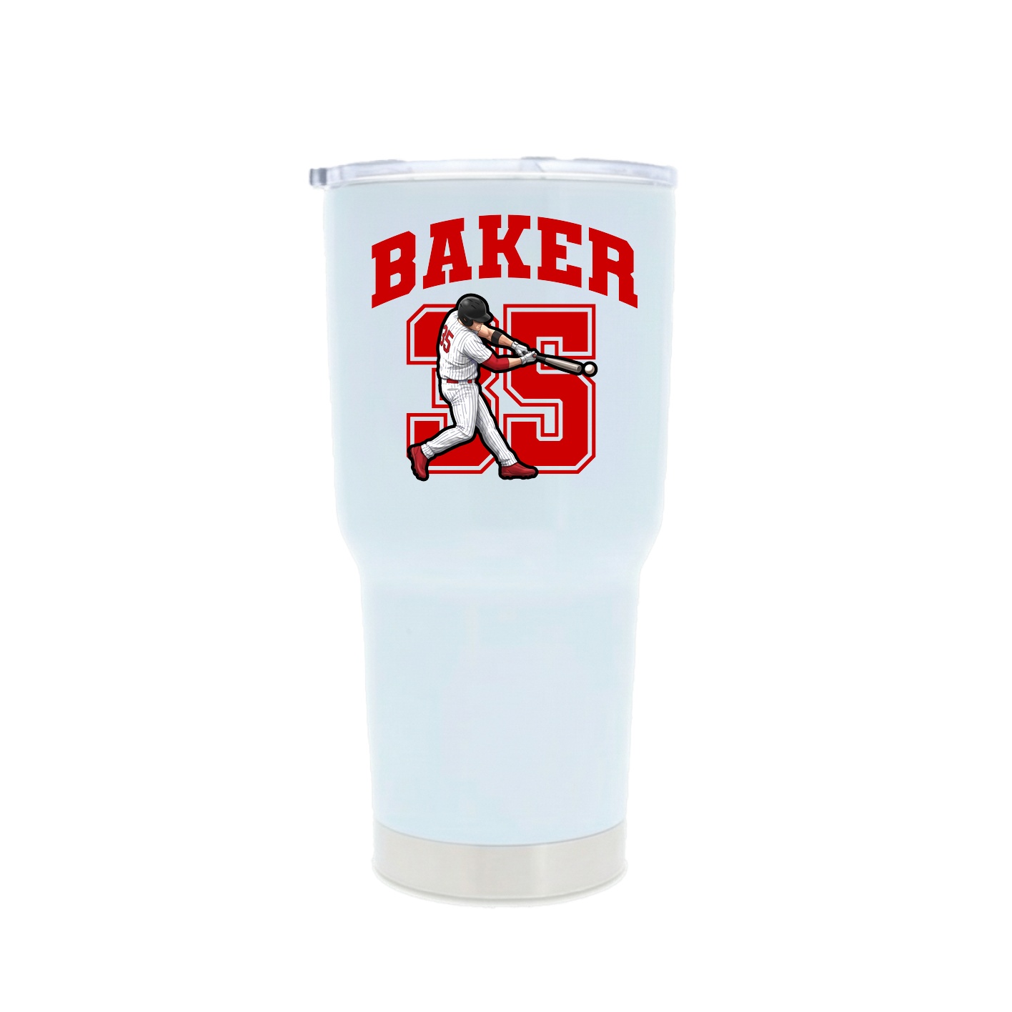 30oz Stainless Steel Tumbler — Number in White