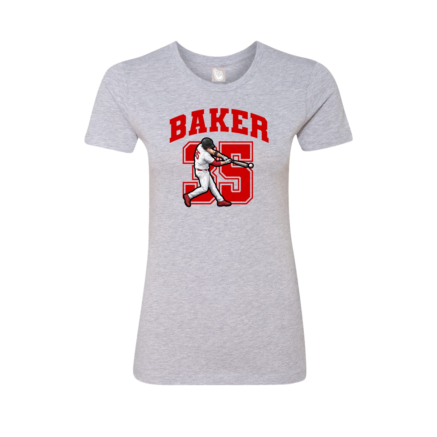 Fitted Women's Tee — Number in Grey
