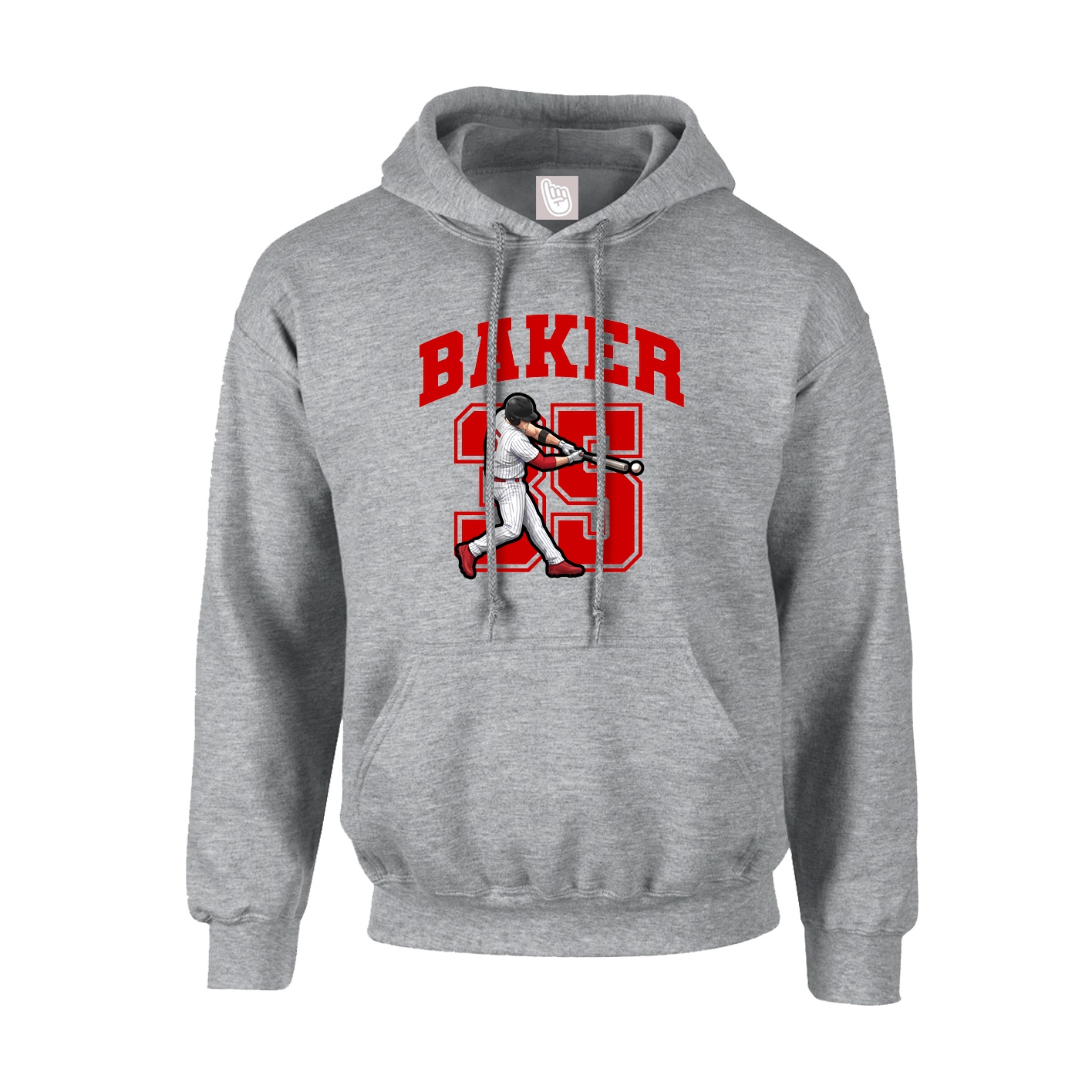 Hoodie — Number in Grey