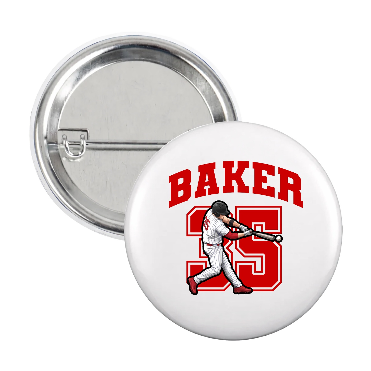 Game Day Button — Number in White