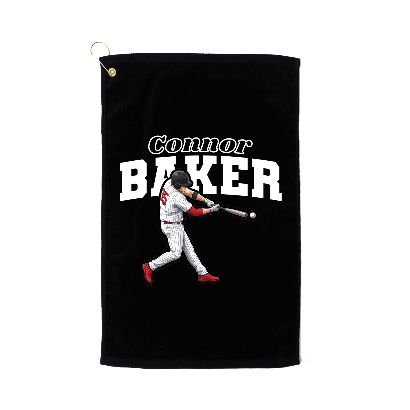 Golf Towel — Name Arch in Black