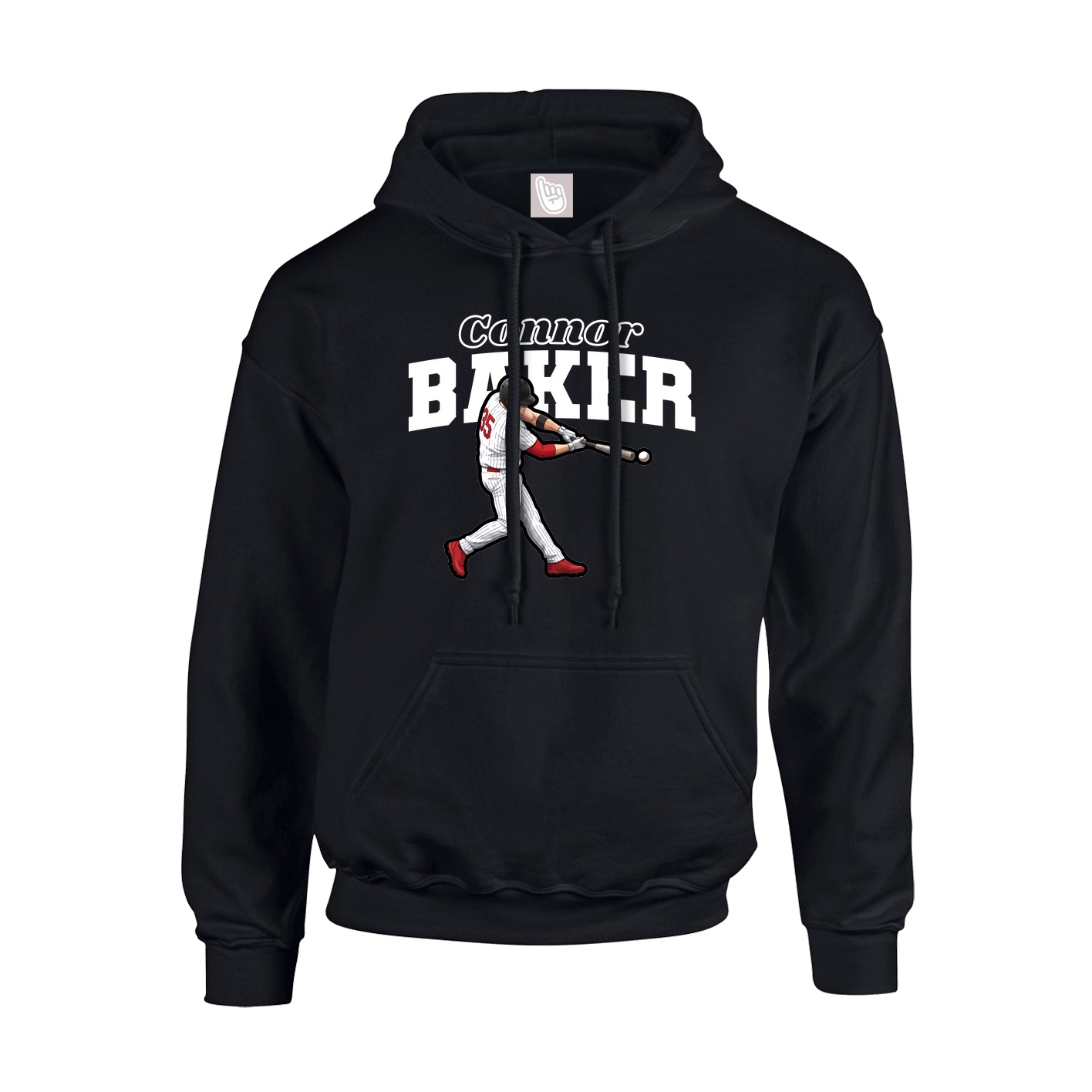 Youth Hoodie — Name Arch in Black