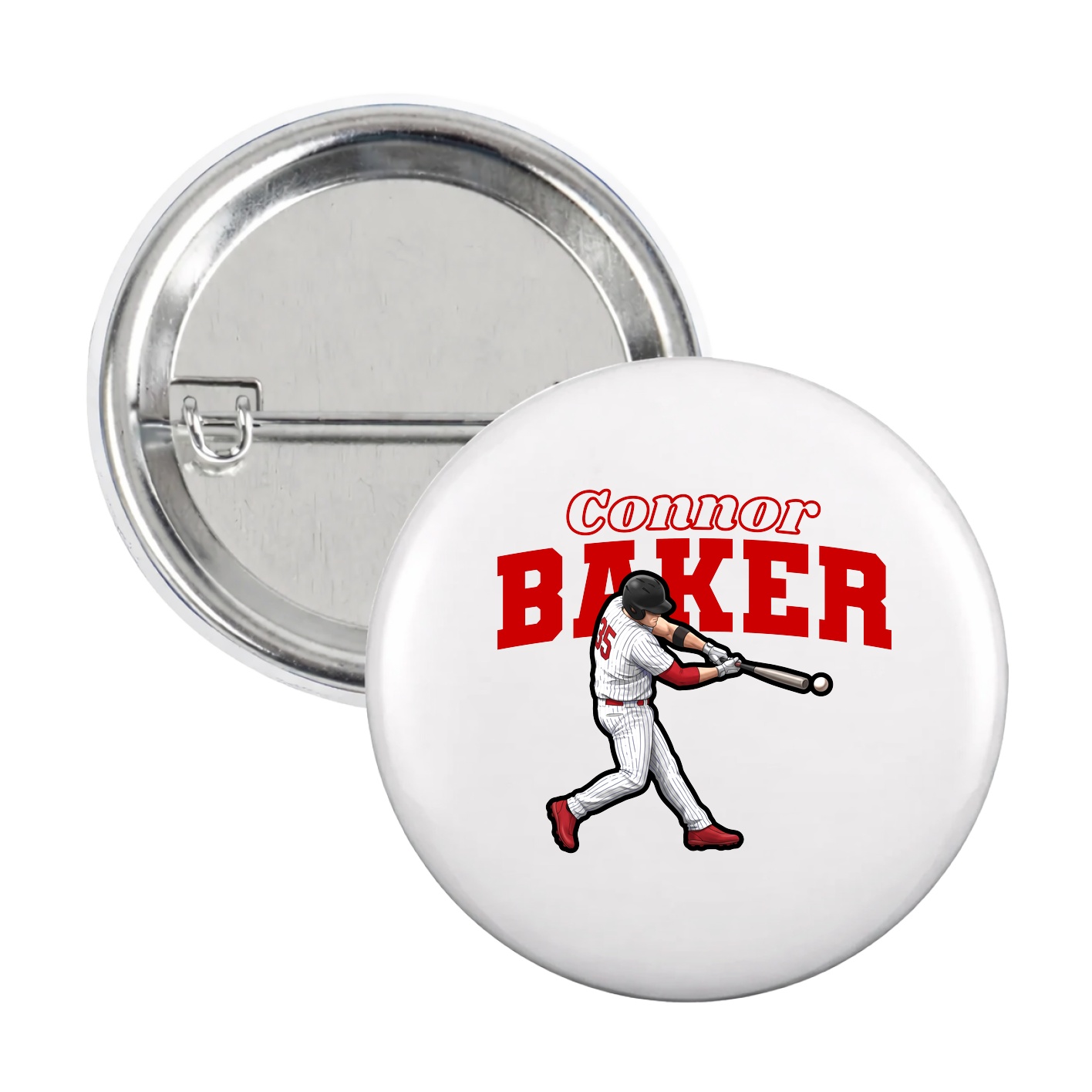 Game Day Button — Name Arch in White