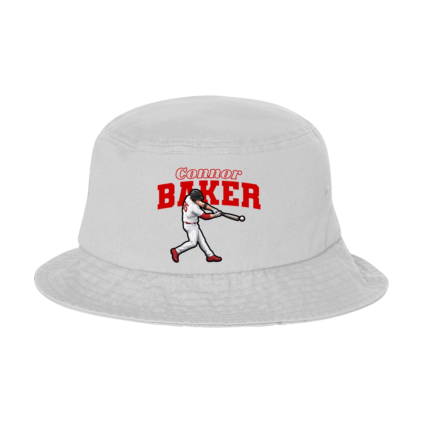 Bucket Cap — Name Arch in White