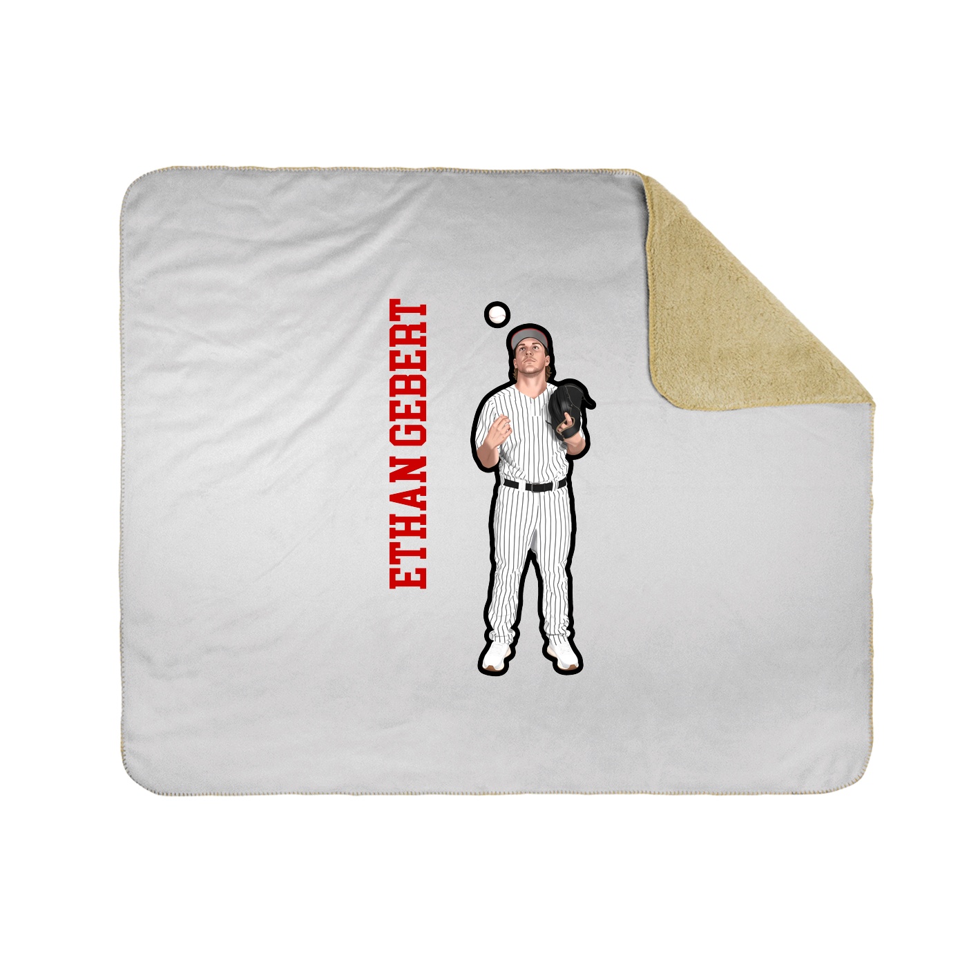 Throw Blanket — Name Vertical in White