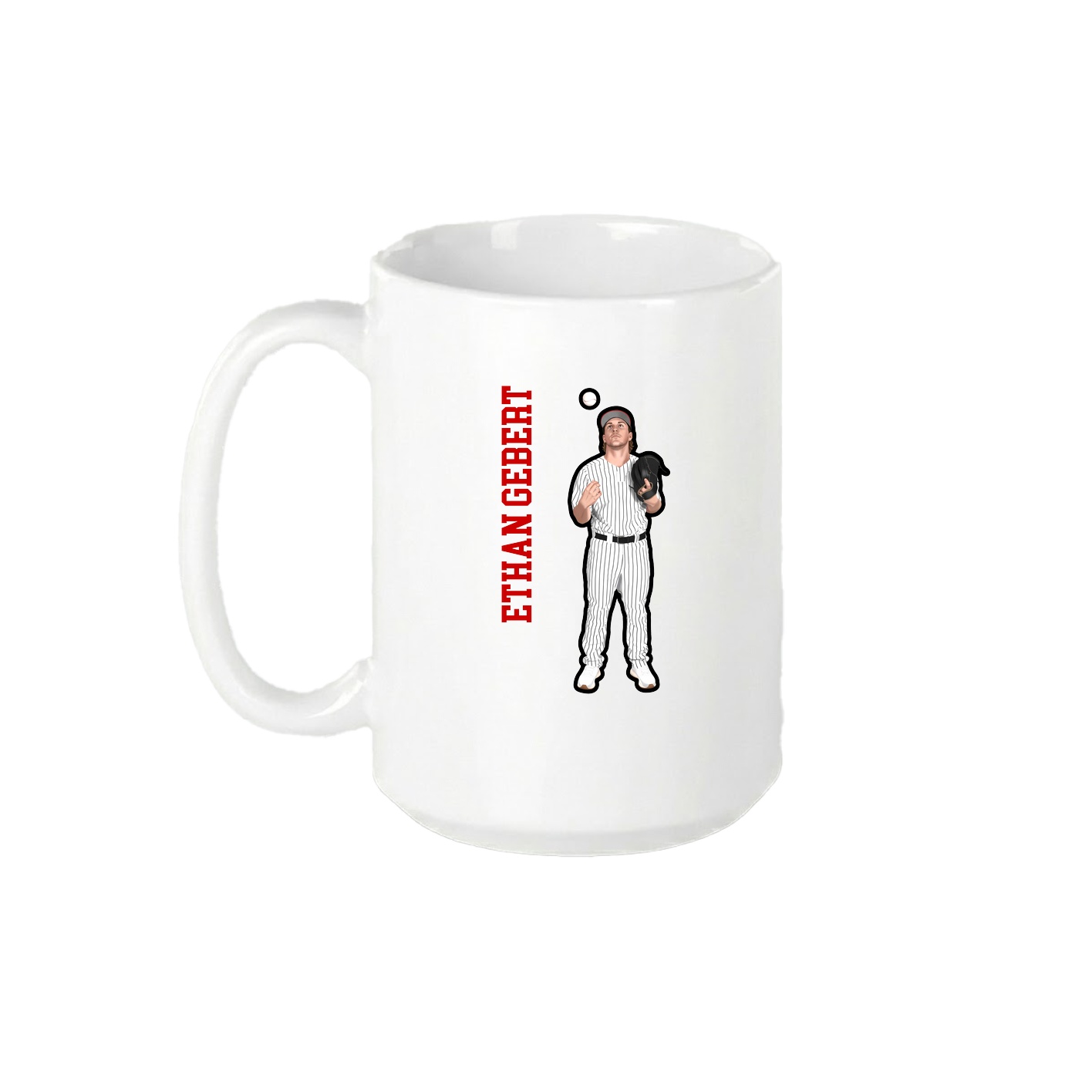 15oz Coffee Mug — Name Vertical in White