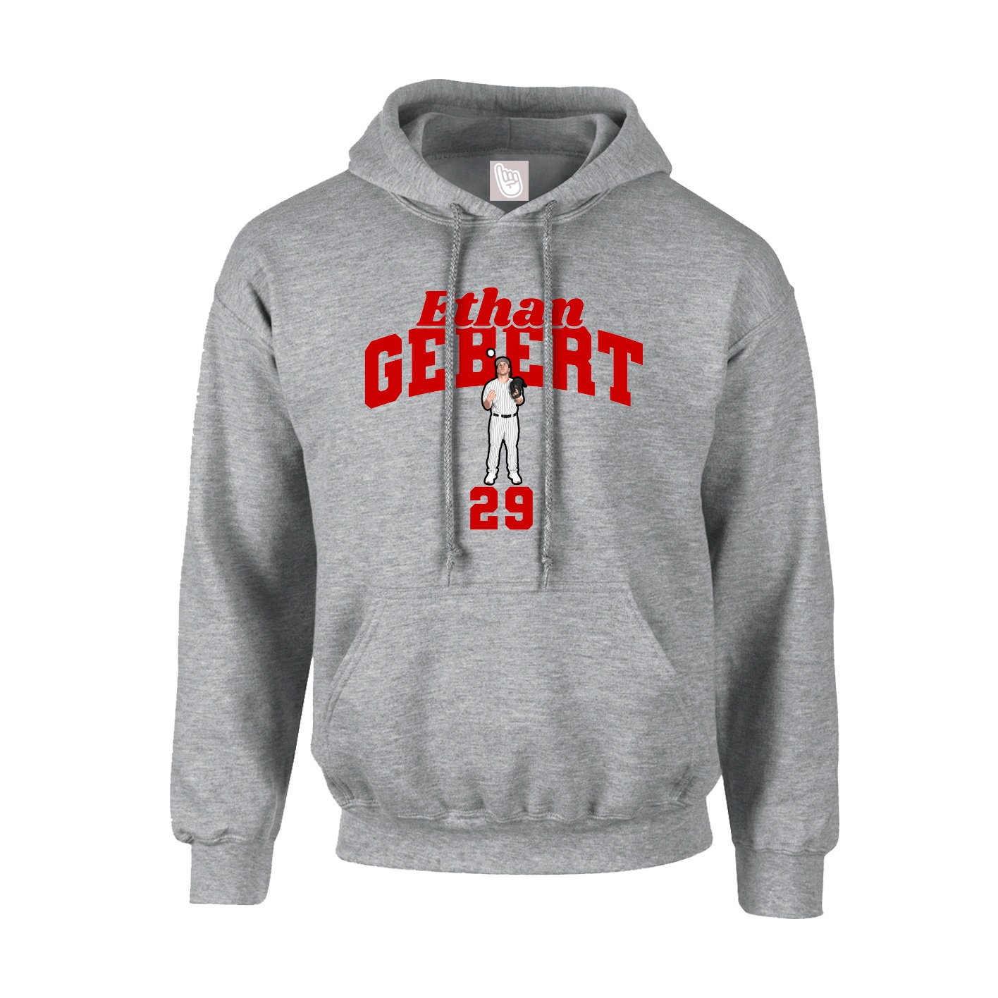 Youth Hoodie — Signature Arch in Grey