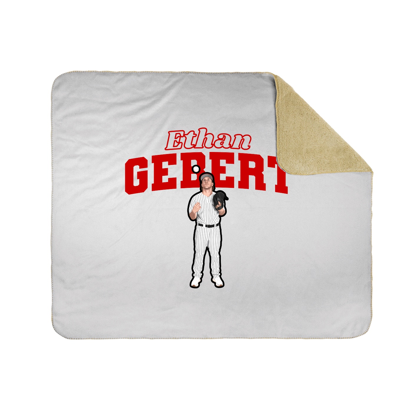 Throw Blanket — Name Arch in White