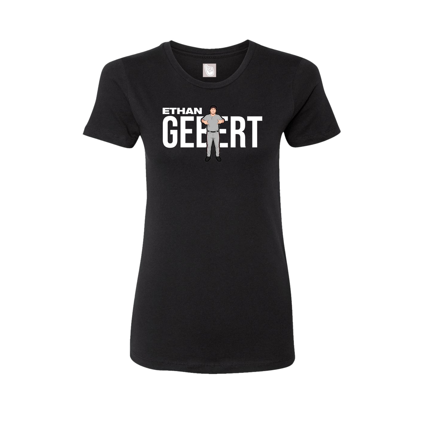Fitted Women's Tee — Player Name in Black