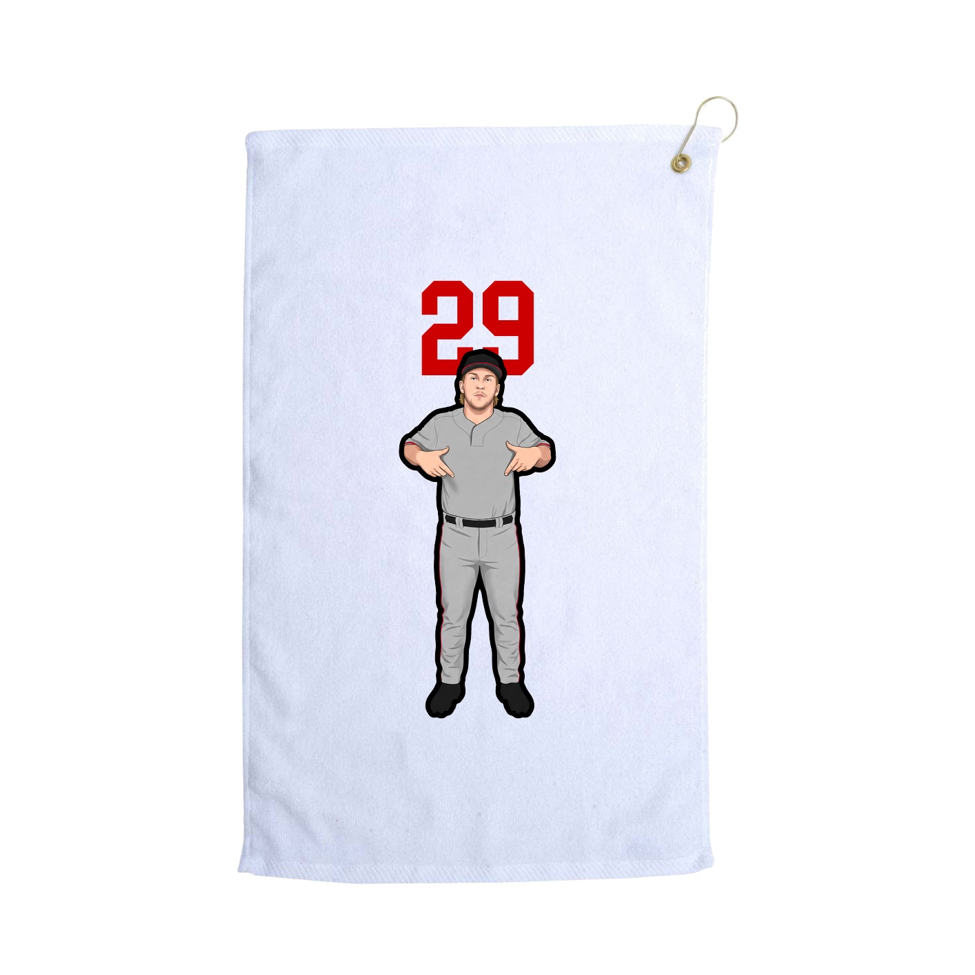 Golf Towel — Number Top in White