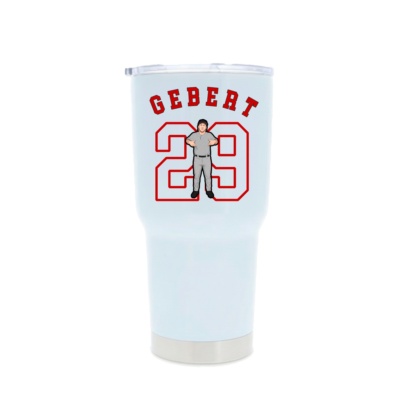 30oz Stainless Steel Tumbler — Shirsey Arch in White