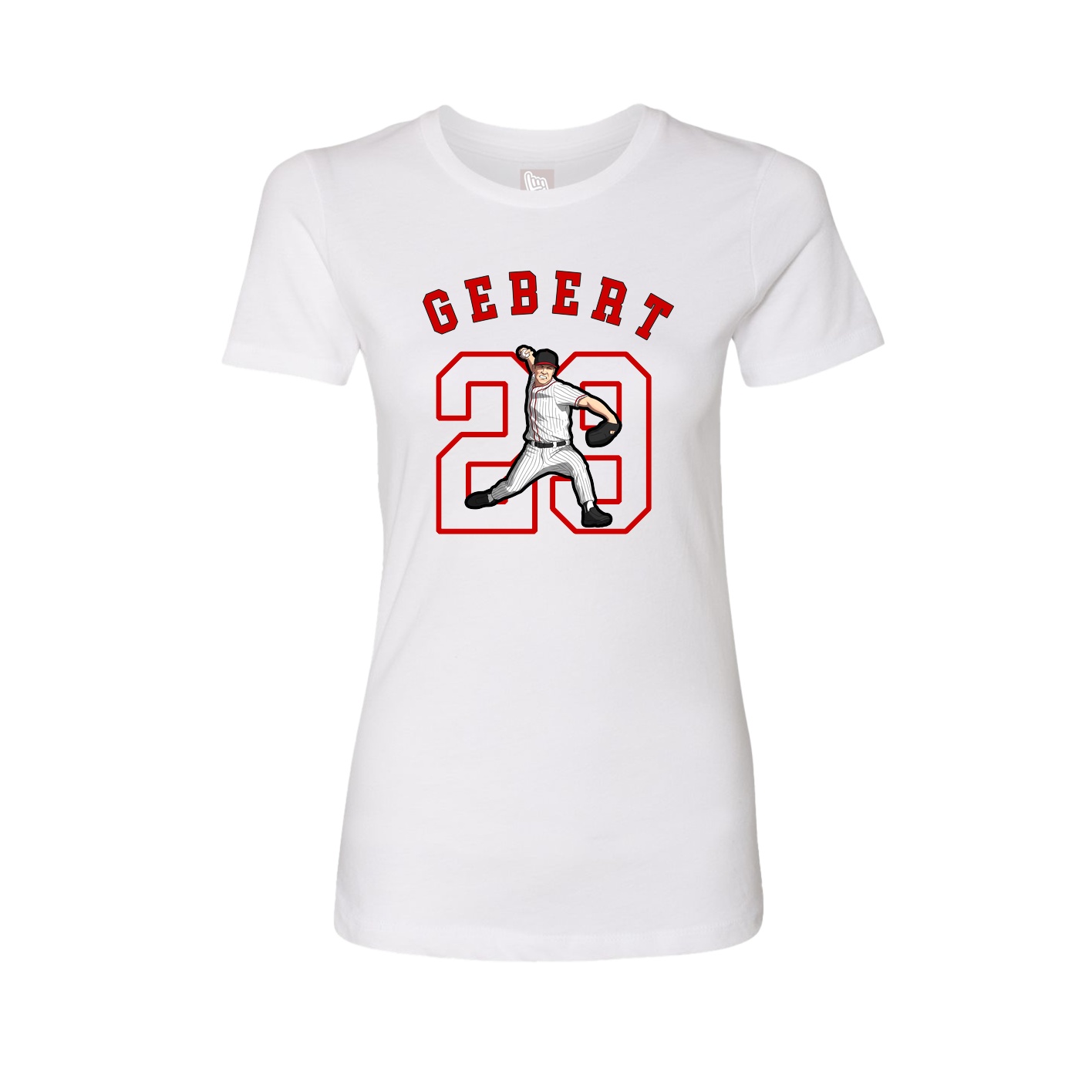 Fitted Women's Tee — Shirsey Arch in White