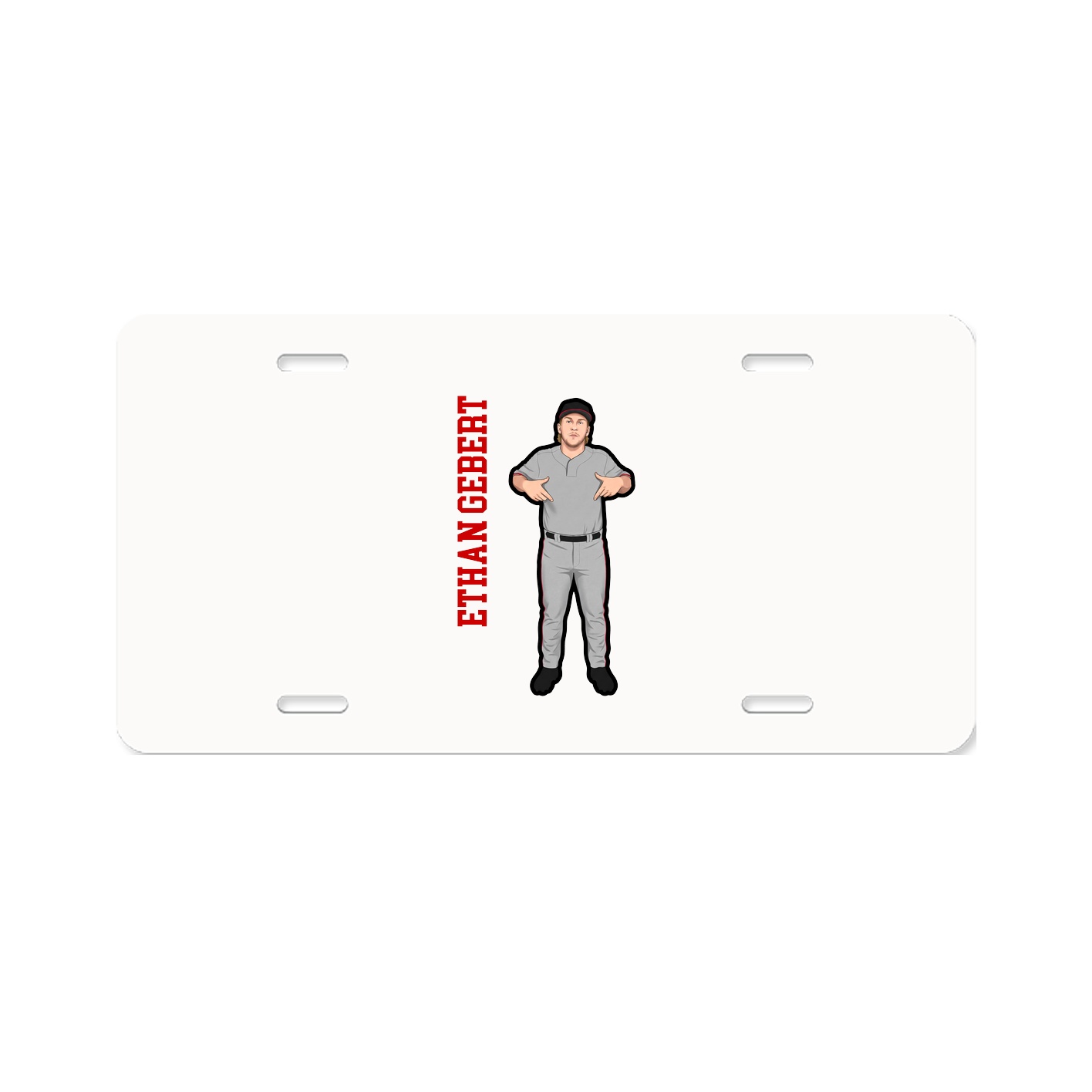 License Plate — Name Vertical in Classic